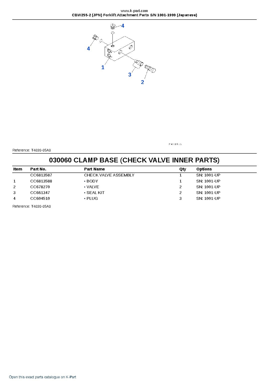 CBW255-2 (JPN) Forklift Attachment Parts S/N 1001-1999 (Japanese) – sample page 6
