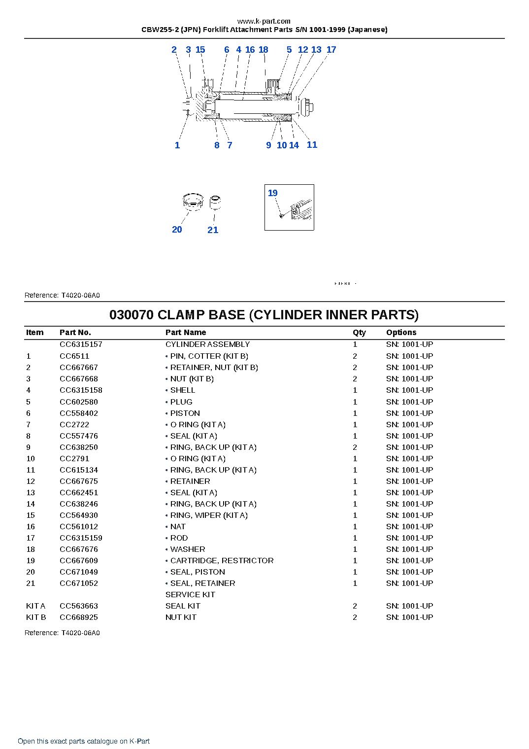 CBW255-2 (JPN) Forklift Attachment Parts S/N 1001-1999 (Japanese) – sample page 7
