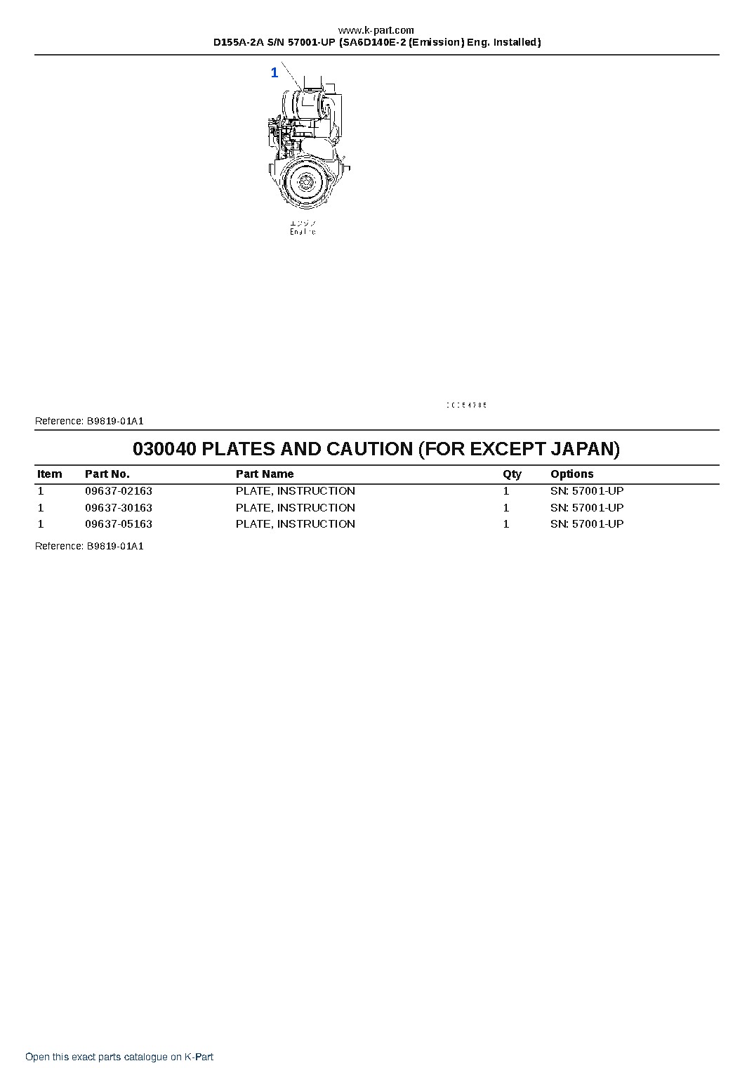 D155A-2A S/N 57001-UP (SA6D140E-2 (Emission) Eng. Installed) – sample page 4 D155A-2A S/N 57001-UP (SA6D140E-2 (Emission) Eng. Installed) – sample page 4