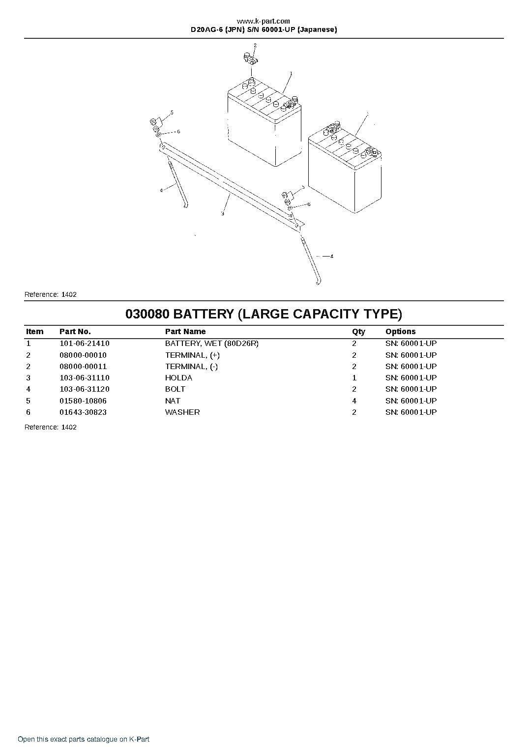 D20AG-6 (JPN)  S/N 60001-UP (Japanese) – sample page 10
