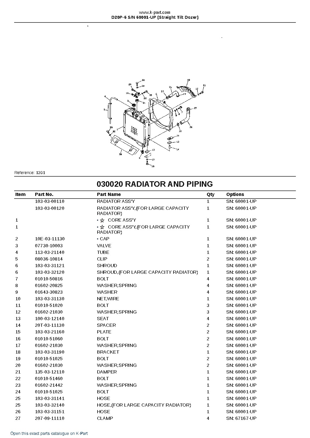 D20P-6 S/N 60001-UP (Straight Tilt Dozer) – sample page 2