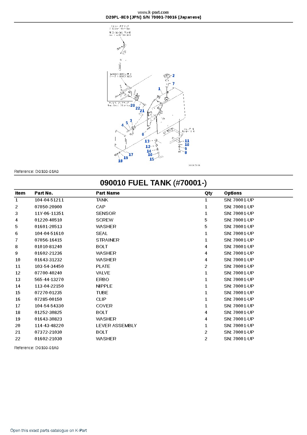 D20PL-8E0 (JPN)  S/N 70001-70016 (Japanese) – sample page 10