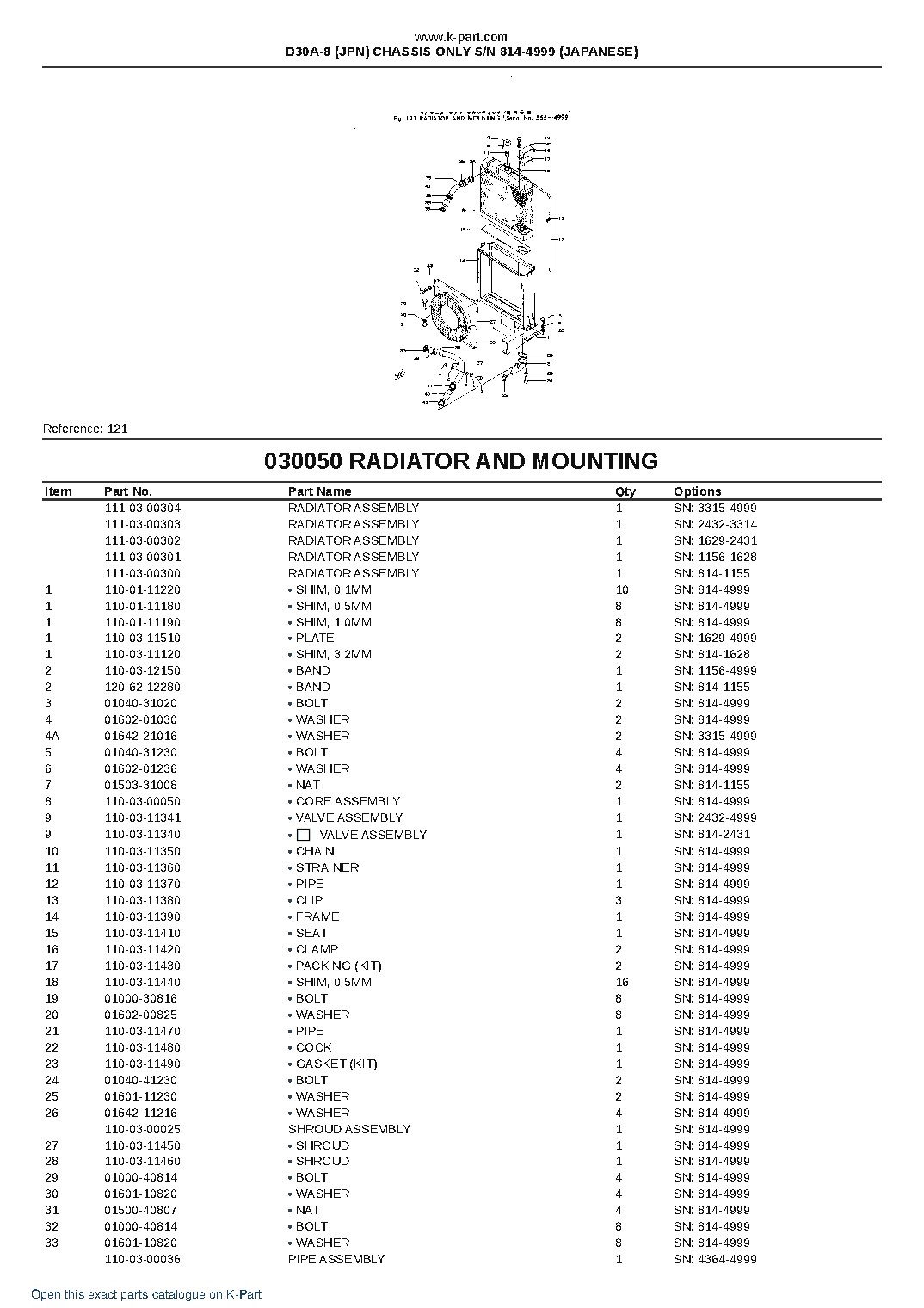 D30A-8 (JPN) CHASSIS ONLY S/N 814-4999 (JAPANESE) – sample page 9