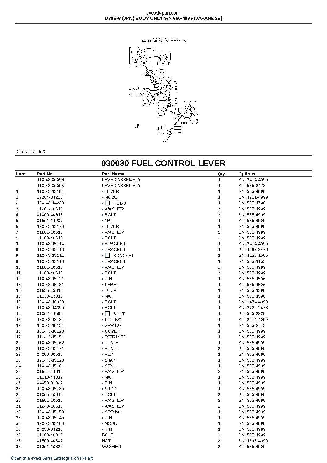 D30S-8 (JPN) BODY ONLY S/N 555-4999 (JAPANESE) – sample page 5