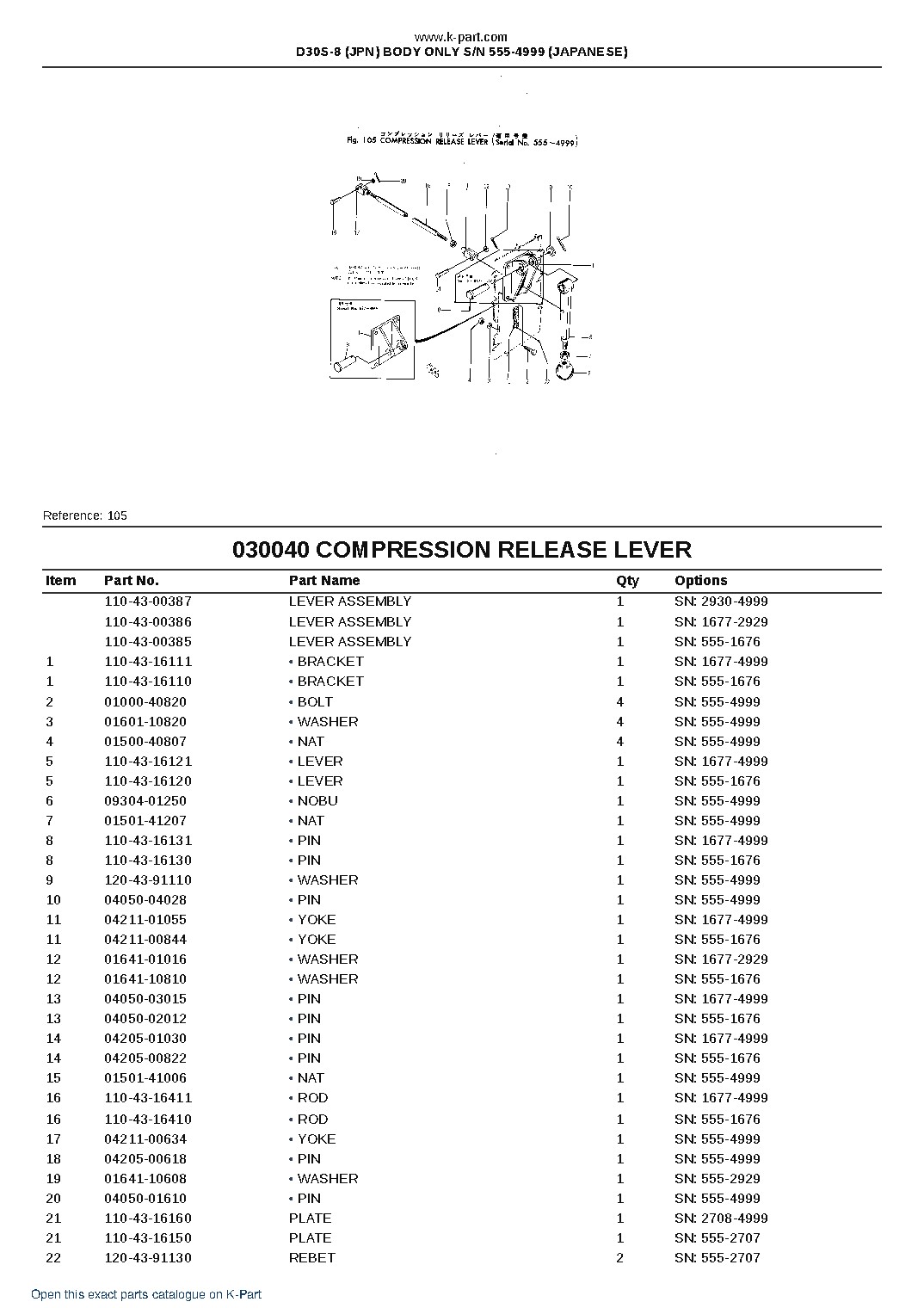D30S-8 (JPN) BODY ONLY S/N 555-4999 (JAPANESE) – sample page 7