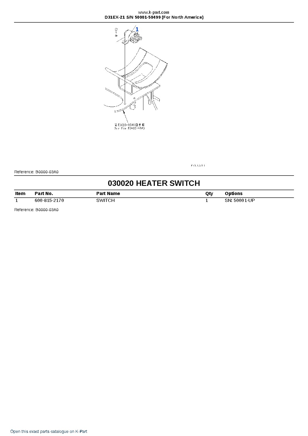 D31EX-21 S/N 50001-50499 (For North America) – sample page 3