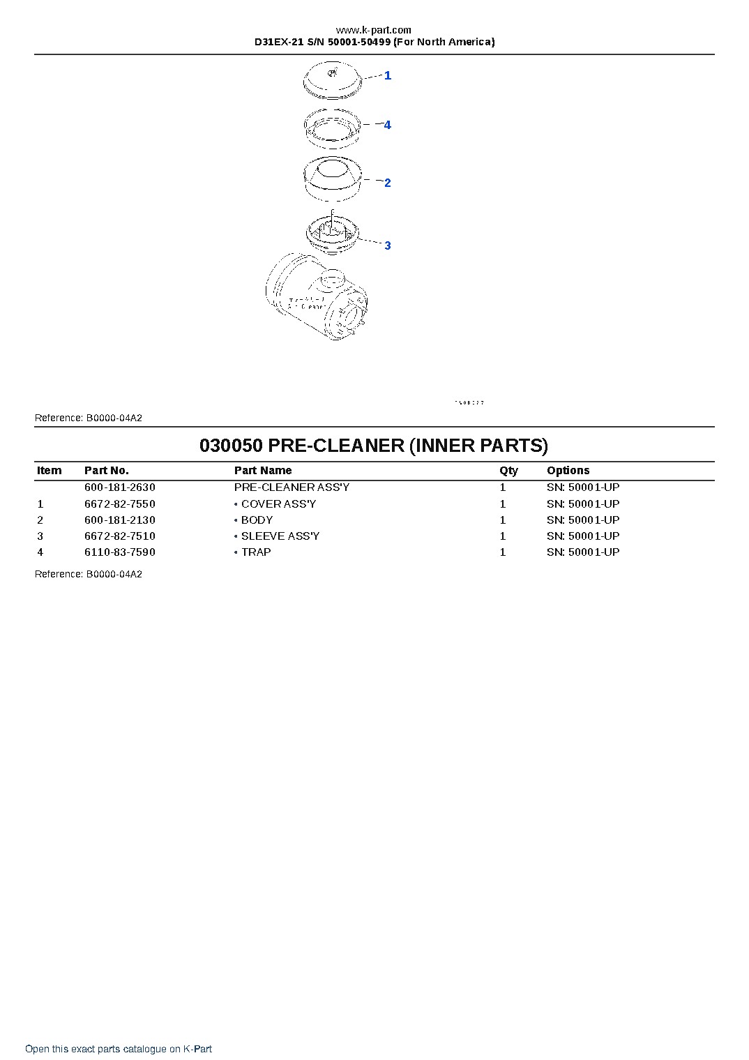 D31EX-21 S/N 50001-50499 (For North America) – sample page 6