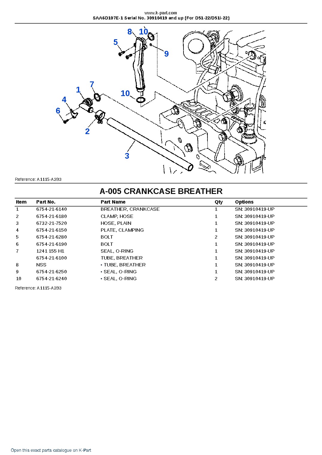 SAA6D107E-1 Serial No. 30910419 and up (For D51-22/D51i-22) – sample page 3 SAA6D107E-1 Serial No. 30910419 and up (For D51-22/D51i-22) – sample page 3