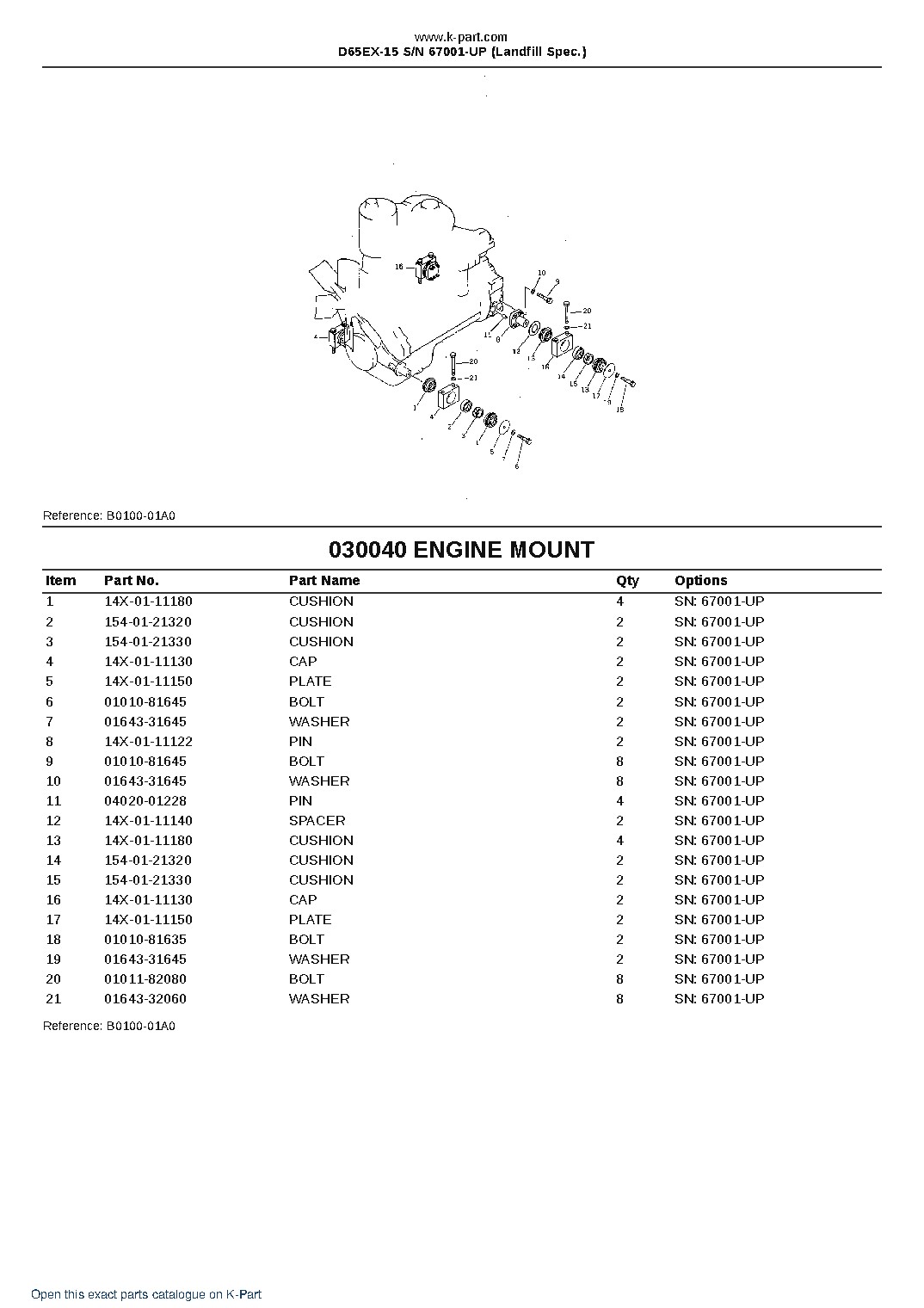 D65EX-15 S/N 67001-UP (Landfill Spec.) – sample page 4 D65EX-15 S/N 67001-UP (Landfill Spec.) – sample page 4