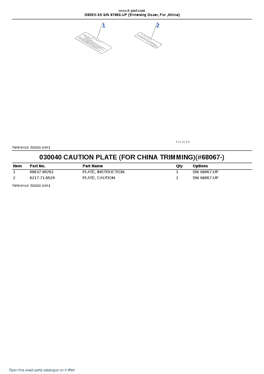 D65EX-15 S/N 67001-UP (Trimming Dozer, For ‚bhina) – sample page 4 D65EX-15 S/N 67001-UP (Trimming Dozer, For ‚bhina) – sample page 4