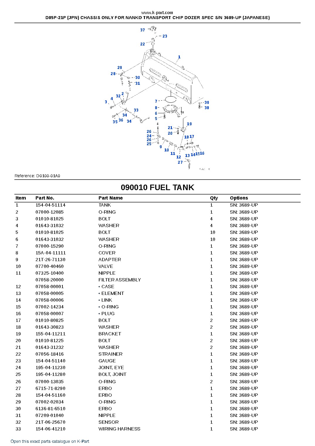 D85P-21P (JPN) CHASSIS ONLY FOR NANKO TRANSPORT CHIP DOZER SPEC S/N 3689-UP (JAPANESE) – sample page 9