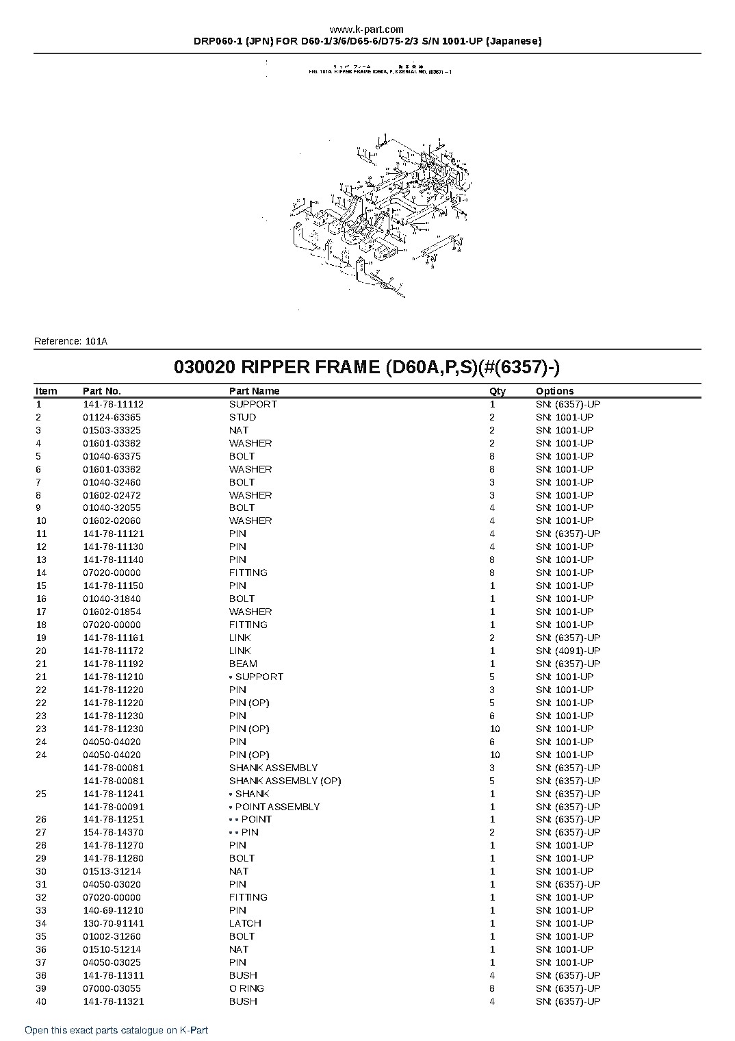 DRP060-1 (JPN) FOR D60-1/3/6/D65-6/D75-2/3 S/N 1001-UP (Japanese) – sample page 3