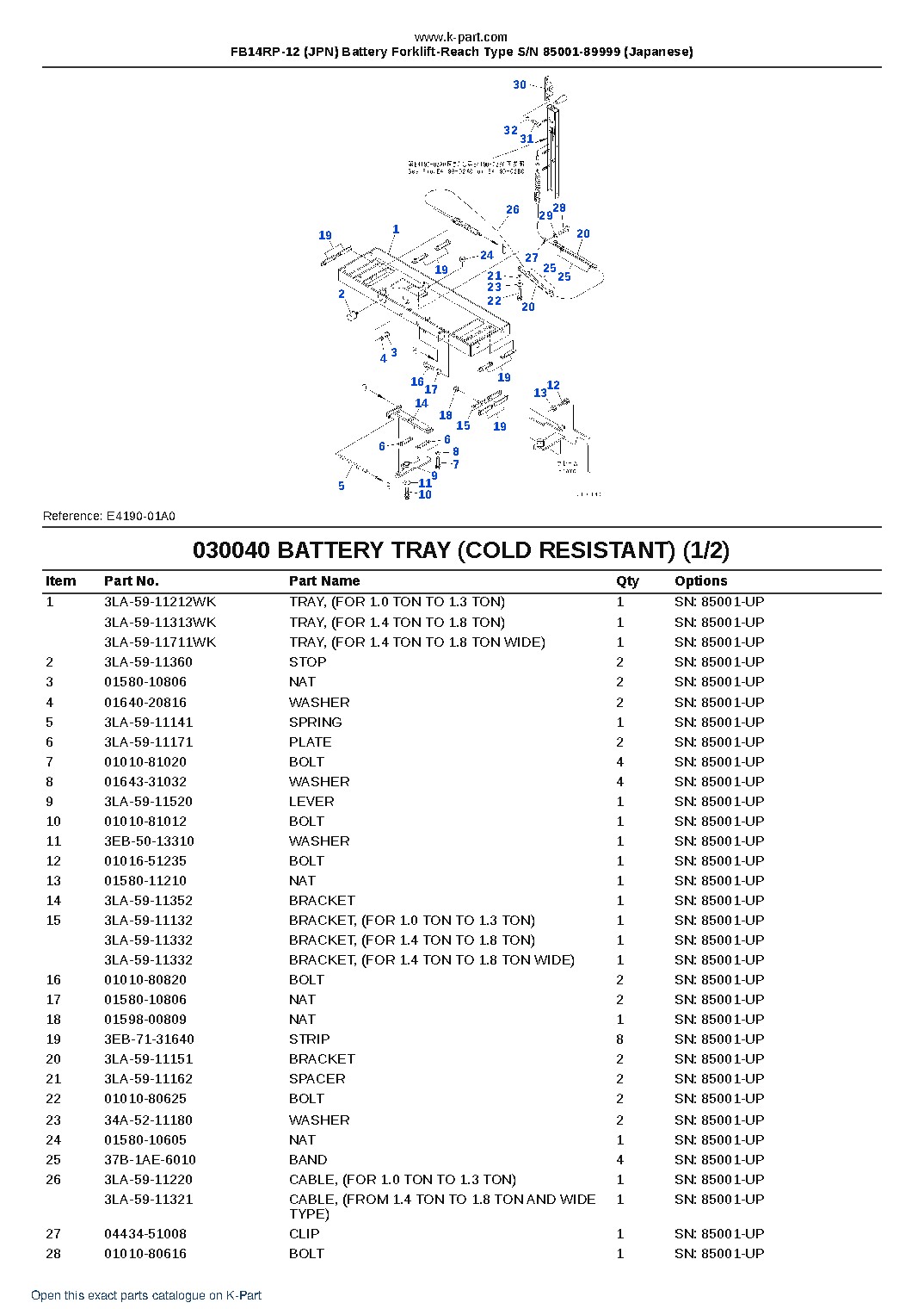 FB14RP-12 (JPN) Battery Forklift-Reach Type S/N 85001-89999 (Japanese) – sample page 4