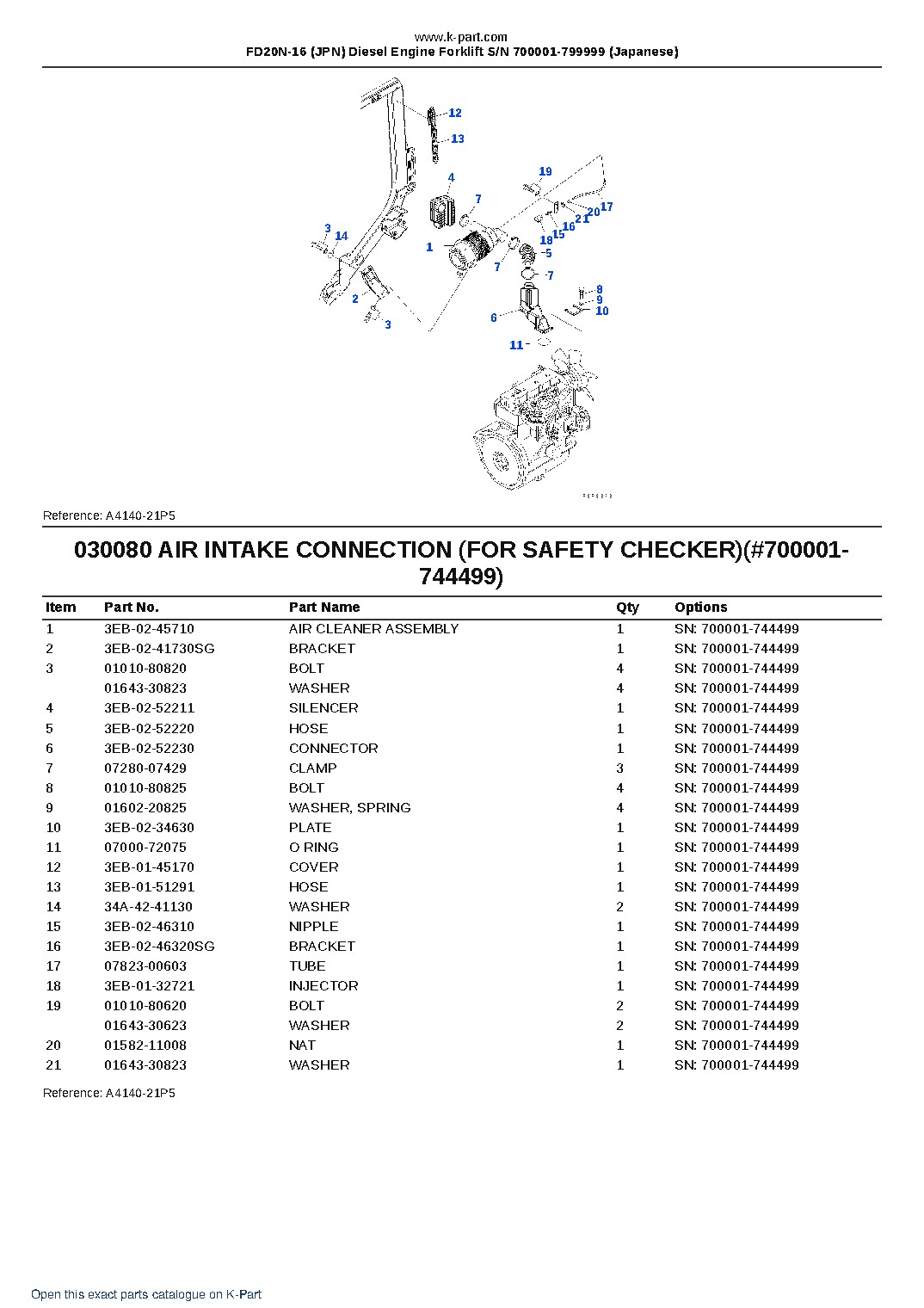 FD20N-16 (JPN) Diesel Engine Forklift S/N 700001-799999 (Japanese) – sample page 9