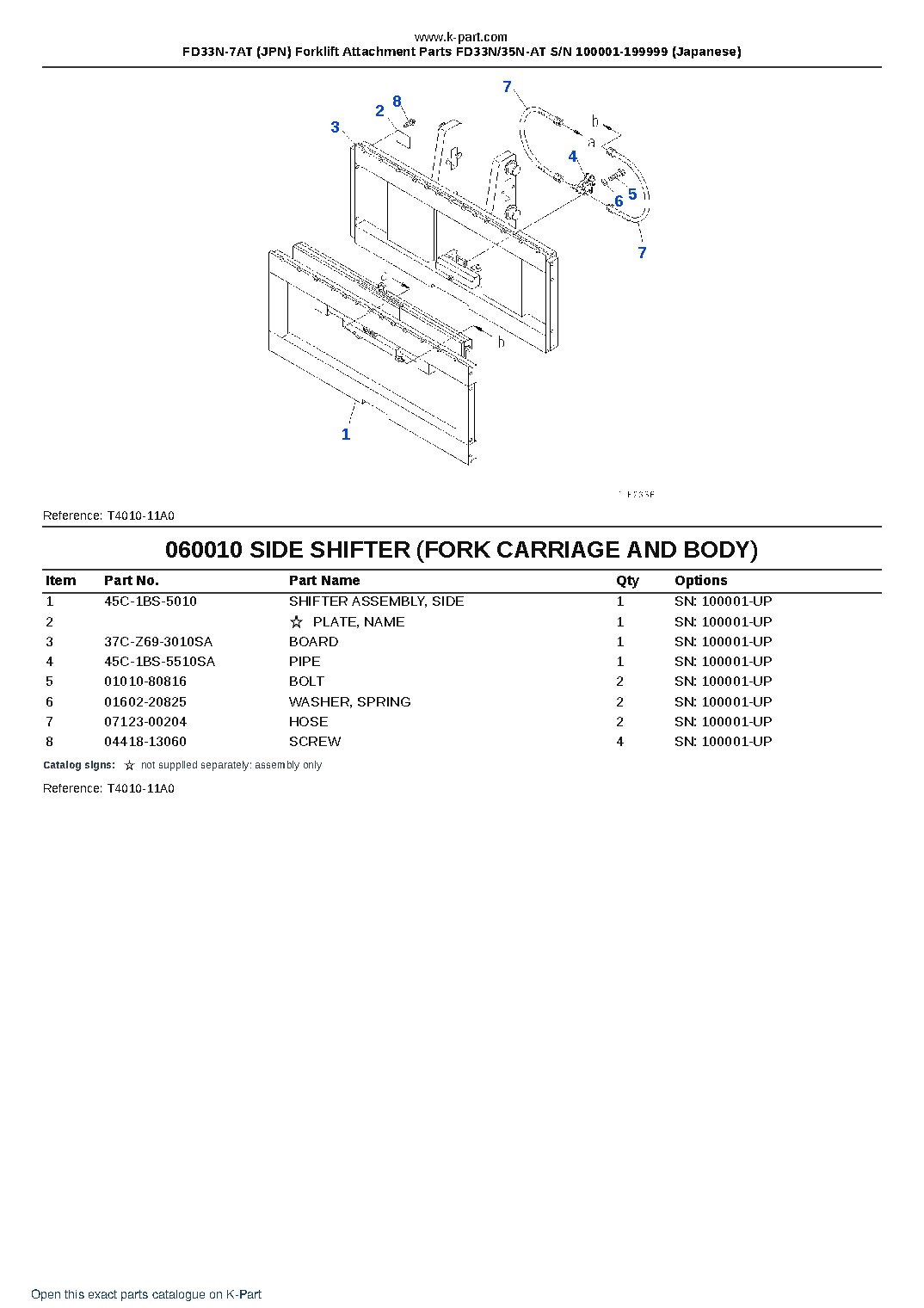 FD33N-7AT (JPN) Forklift Attachment Parts FD33N/35N-AT S/N 100001-199999 (Japanese) – sample page 4