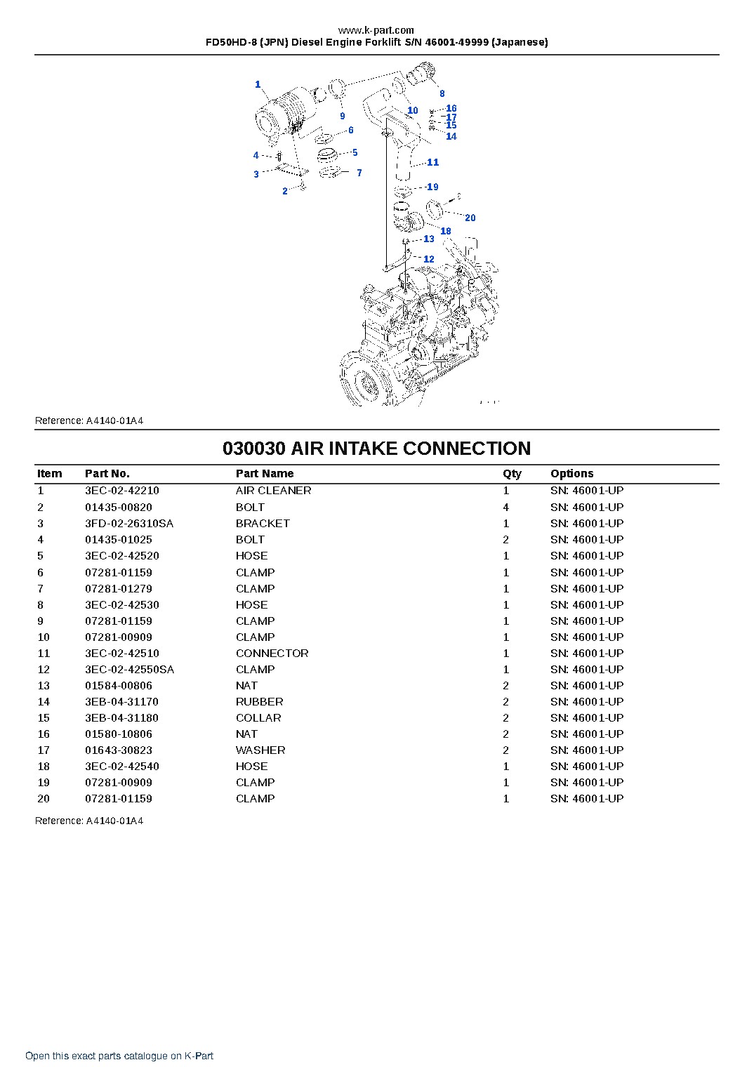 FD50HD-8 (JPN) Diesel Engine Forklift S/N 46001-49999 (Japanese) – sample page 3 FD50HD-8 (JPN) Diesel Engine Forklift S/N 46001-49999 (Japanese) – sample page 3