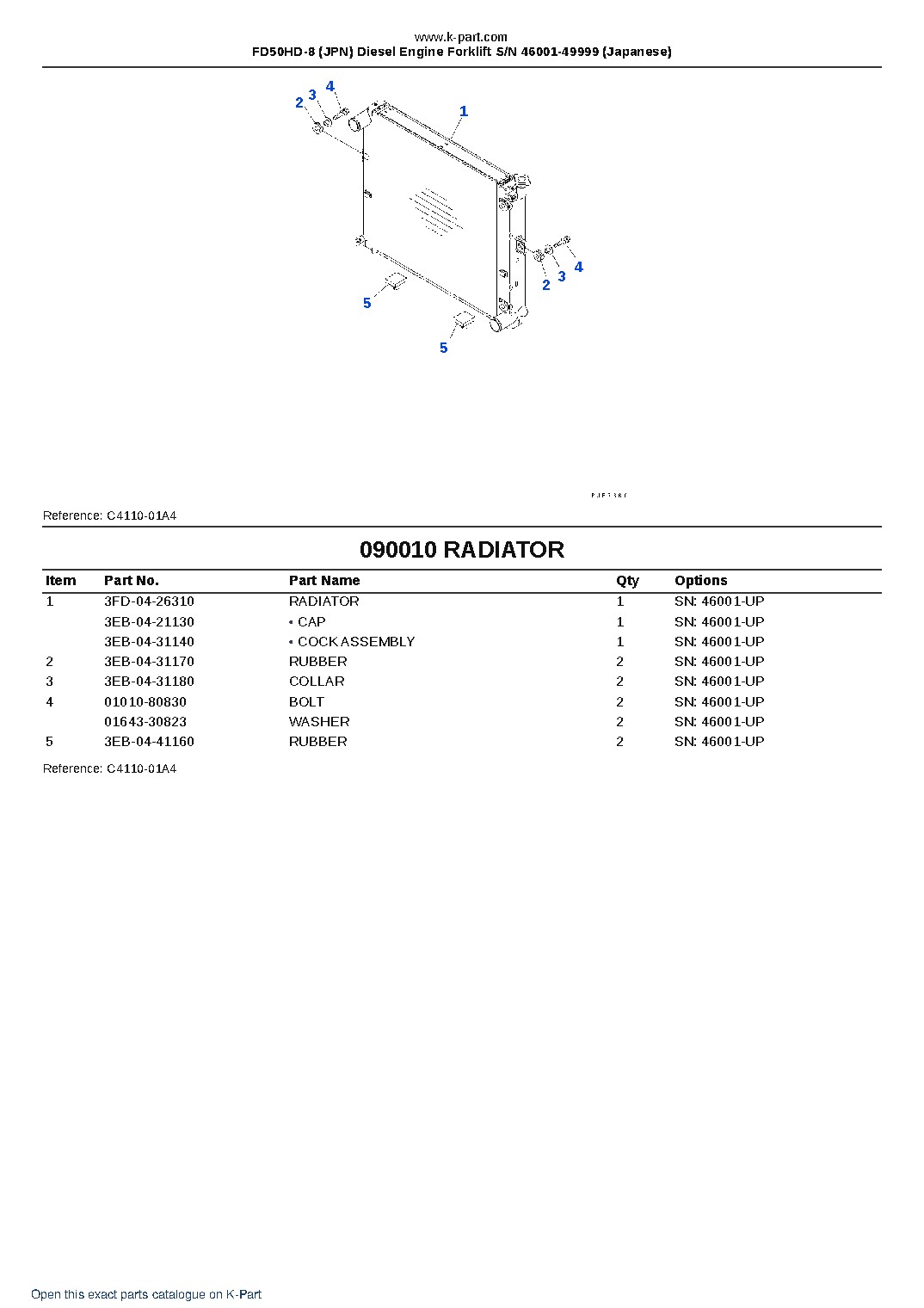 FD50HD-8 (JPN) Diesel Engine Forklift S/N 46001-49999 (Japanese) – sample page 6 FD50HD-8 (JPN) Diesel Engine Forklift S/N 46001-49999 (Japanese) – sample page 6