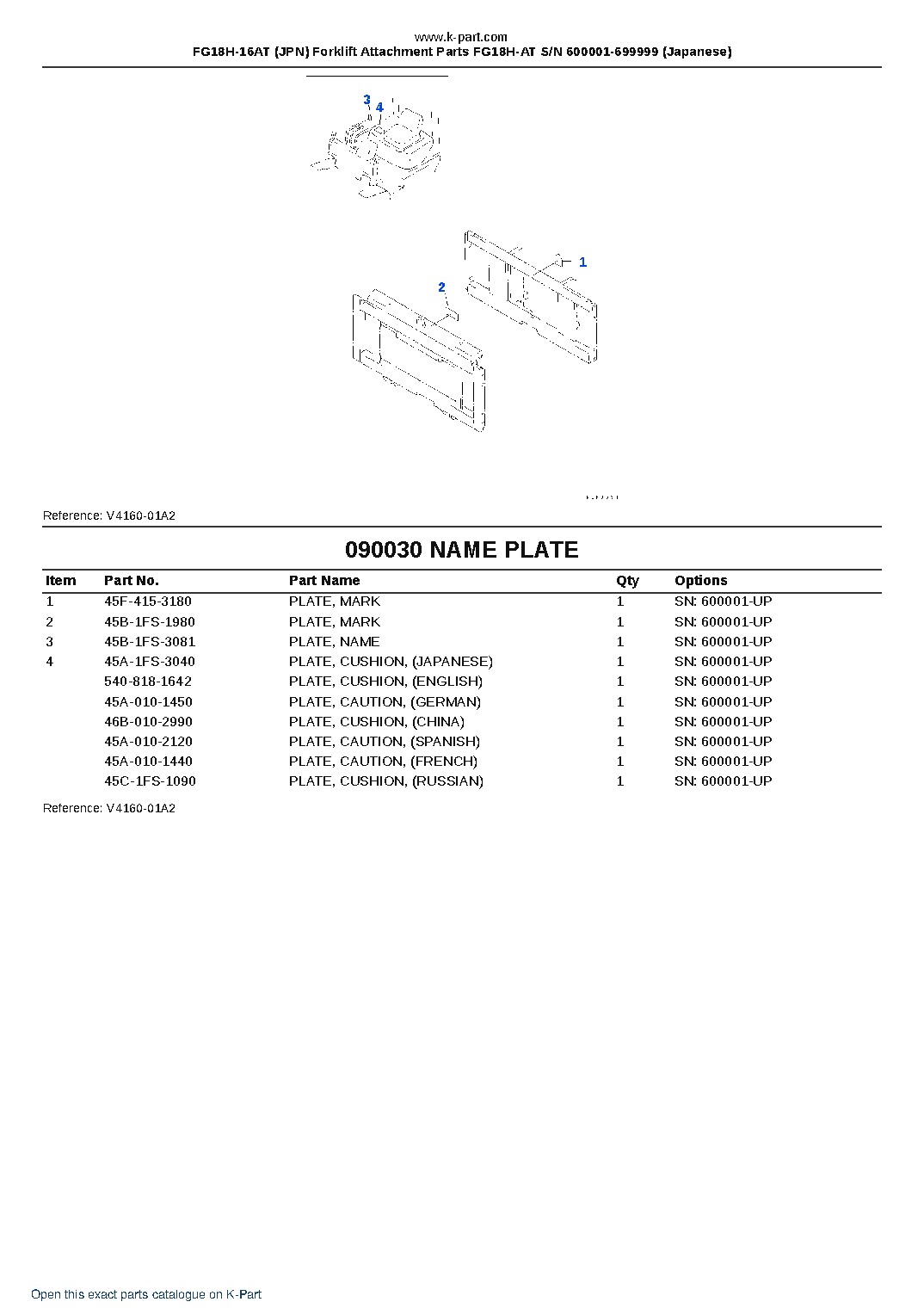 FG18H-16AT (JPN) Forklift Attachment Parts FG18H-AT S/N 600001-699999 (Japanese) – sample page 9