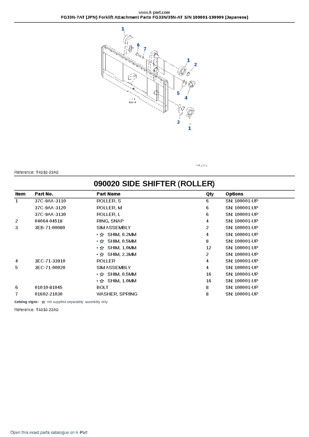 FG33N-7AT (JPN) Forklift Attachment Parts FG33N/35N-AT S/N 100001-199999 (Japanese) – sample page 8