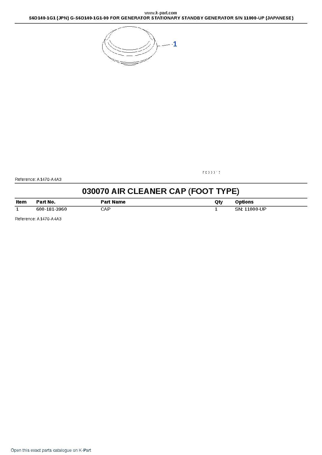 S6D140-1G1 (JPN) G-S6D140-1G1-00 FOR GENERATOR STATIONARY STANDBY GENERATOR S/N 11000-UP (JAPANESE) – sample page 10