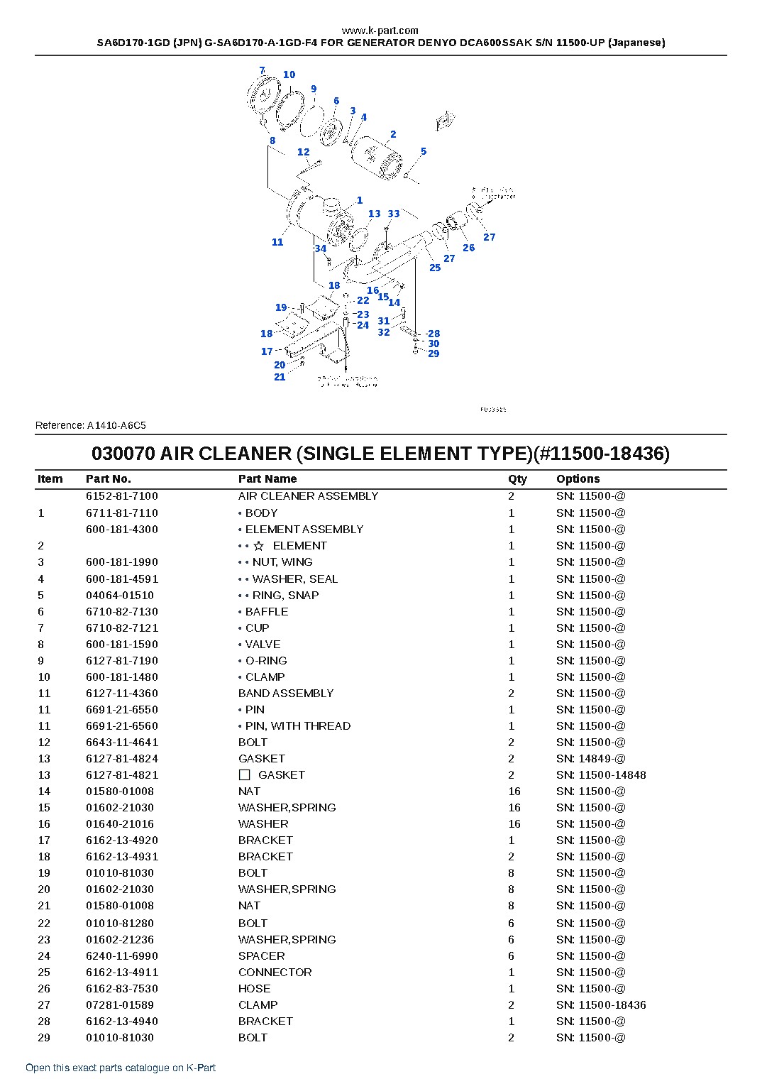 SA6D170-1GD (JPN) G-SA6D170-A-1GD-F4 FOR GENERATOR DENYO DCA600SSAK S/N 11500-UP (Japanese) – sample page 10