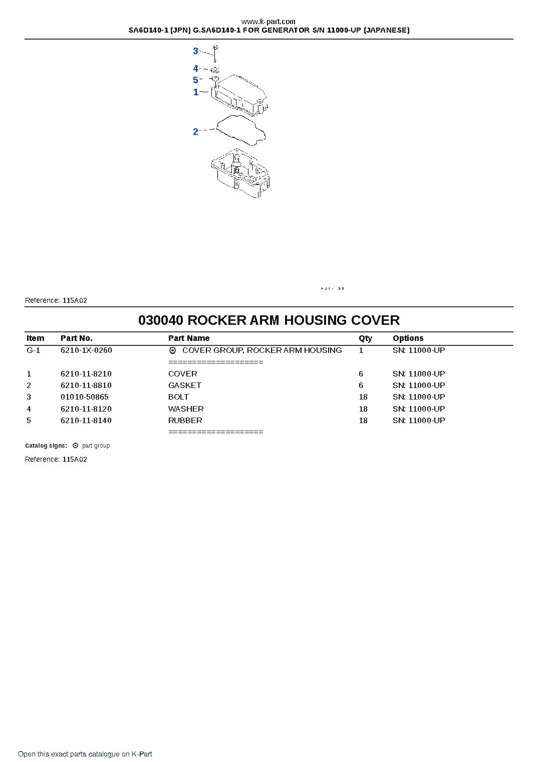 SA6D140-1 (JPN) G.SA6D140-1 FOR GENERATOR S/N 11000-UP (JAPANESE) – sample page 5 SA6D140-1 (JPN) G.SA6D140-1 FOR GENERATOR S/N 11000-UP (JAPANESE) – sample page 5