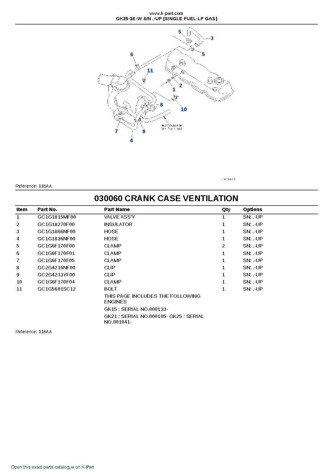GK25-1E-W S/N .-UP (SINGLE FUEL-LP GAS) – sample page 6 GK25-1E-W S/N .-UP (SINGLE FUEL-LP GAS) – sample page 6