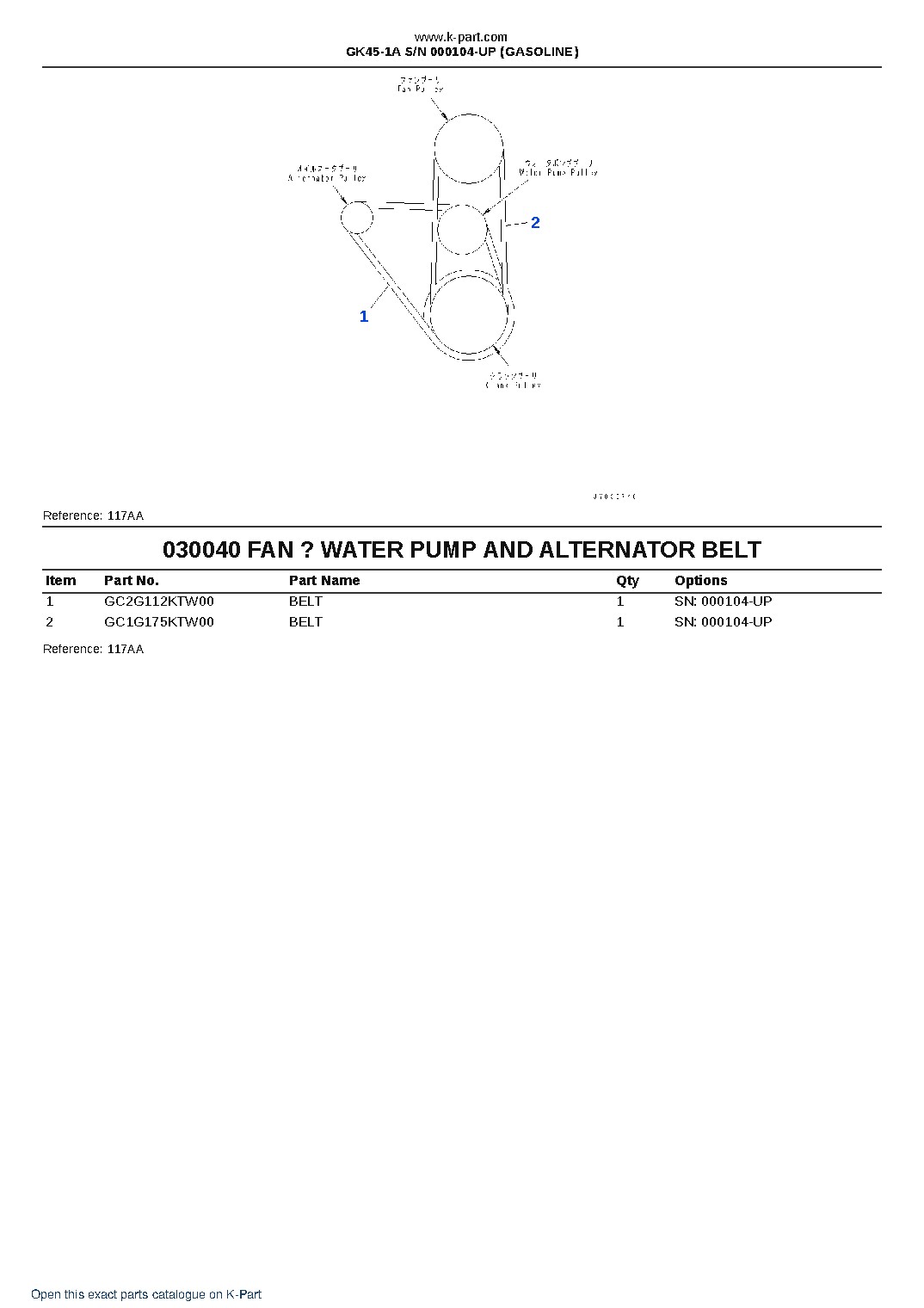 GK45-1A S/N 000104-UP (GASOLINE) – sample page 4 GK45-1A S/N 000104-UP (GASOLINE) – sample page 4