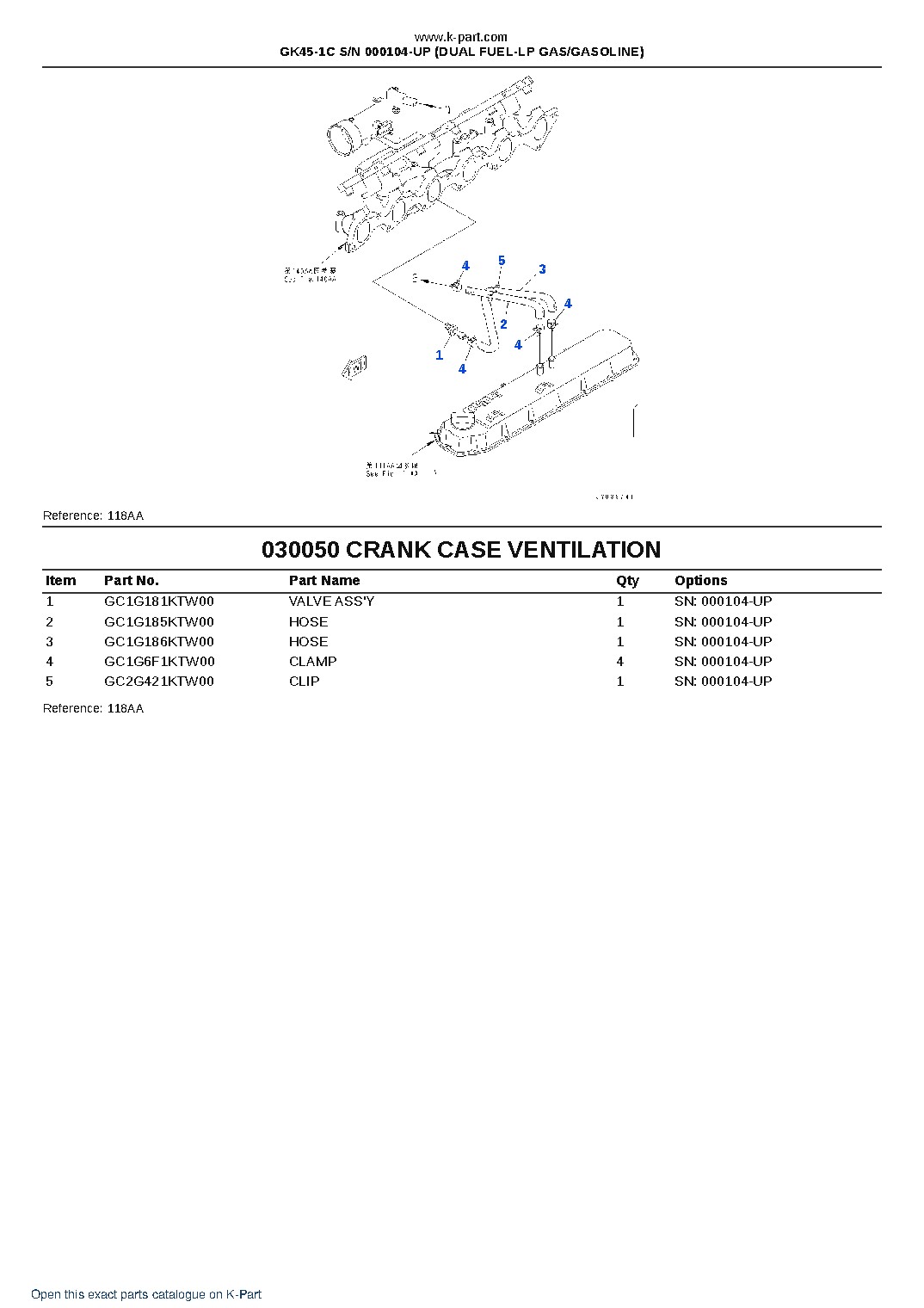 GK45-1C S/N 000104-UP (DUAL FUEL-LP GAS/GASOLINE) – sample page 5 GK45-1C S/N 000104-UP (DUAL FUEL-LP GAS/GASOLINE) – sample page 5