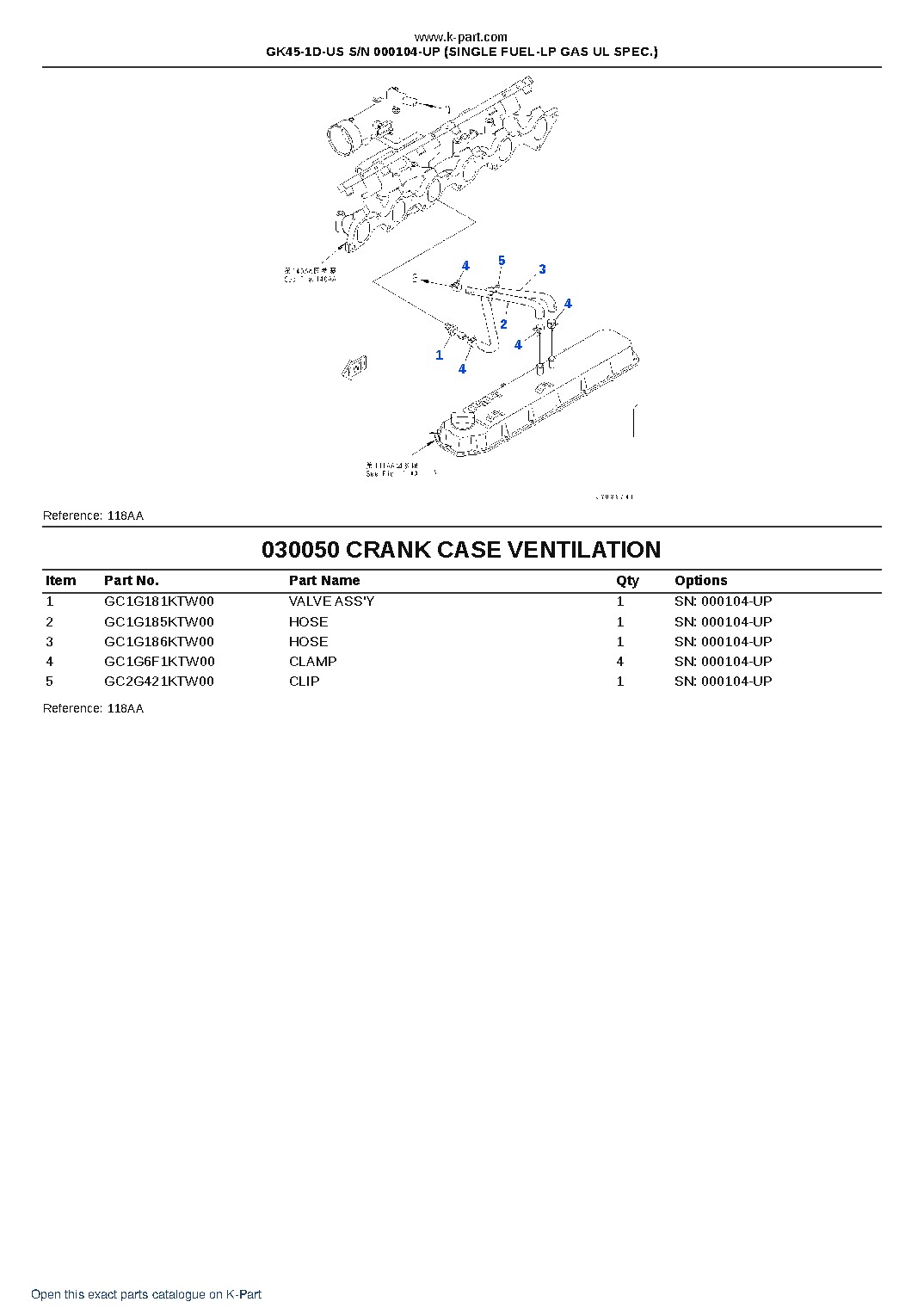GK45-1D-US S/N 000104-UP (SINGLE FUEL-LP GAS UL SPEC.) – sample page 5