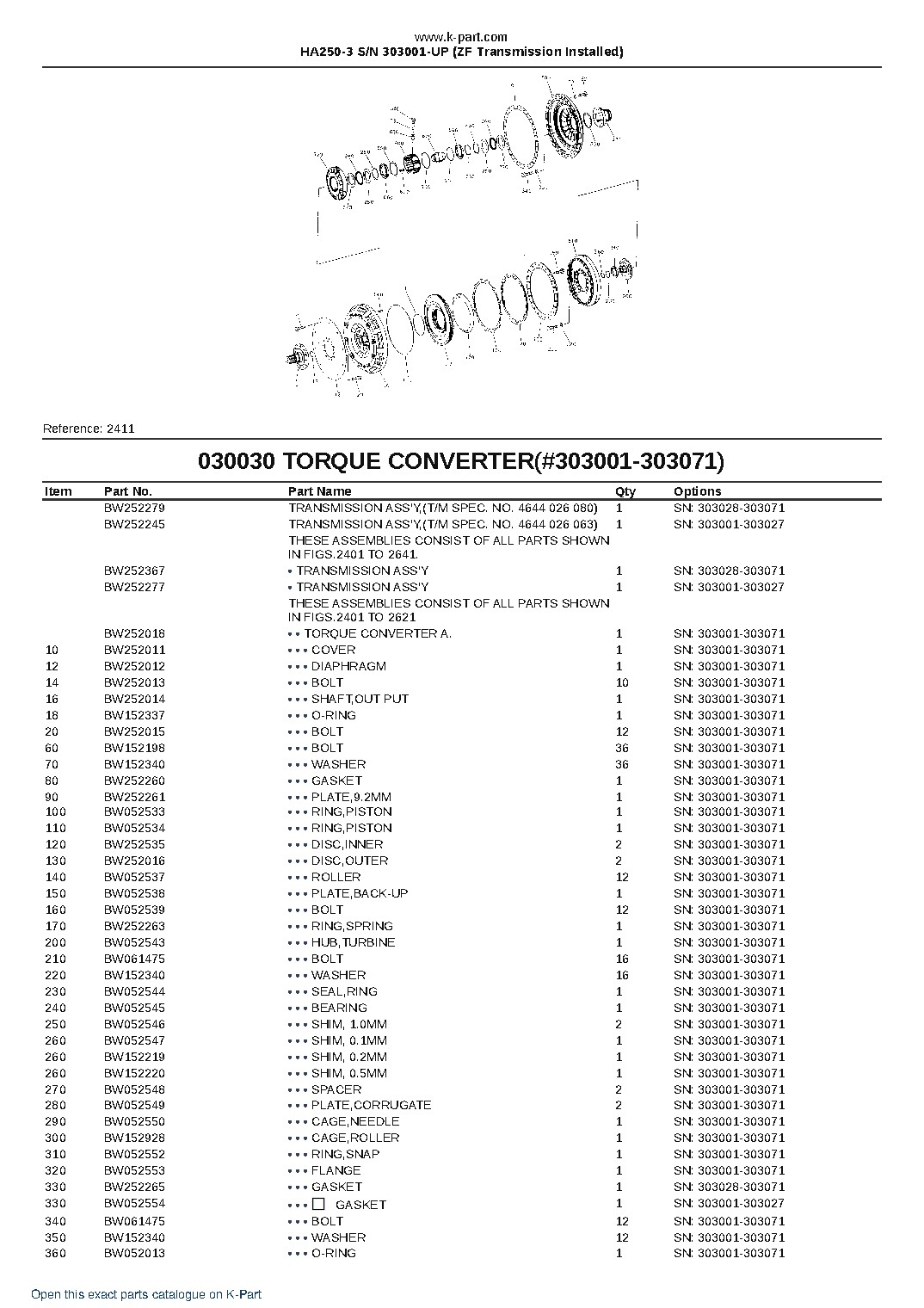 HA250-3 S/N 303001-UP (ZF Transmission Installed) – sample page 3 HA250-3 S/N 303001-UP (ZF Transmission Installed) – sample page 3