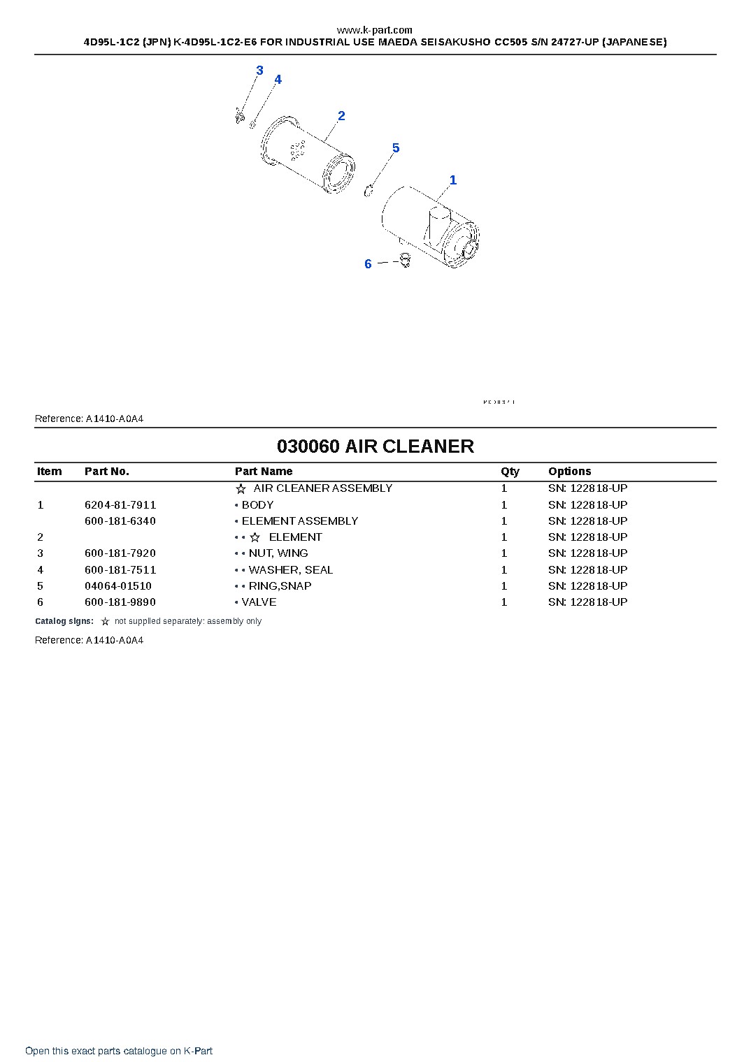 4D95L-1C2 (JPN) K-4D95L-1C2-E6 FOR INDUSTRIAL USE MAEDA SEISAKUSHO CC505 S/N 24727-UP (JAPANESE) – sample page 6 4D95L-1C2 (JPN) K-4D95L-1C2-E6 FOR INDUSTRIAL USE MAEDA SEISAKUSHO CC505 S/N 24727-UP (JAPANESE) – sample page 6