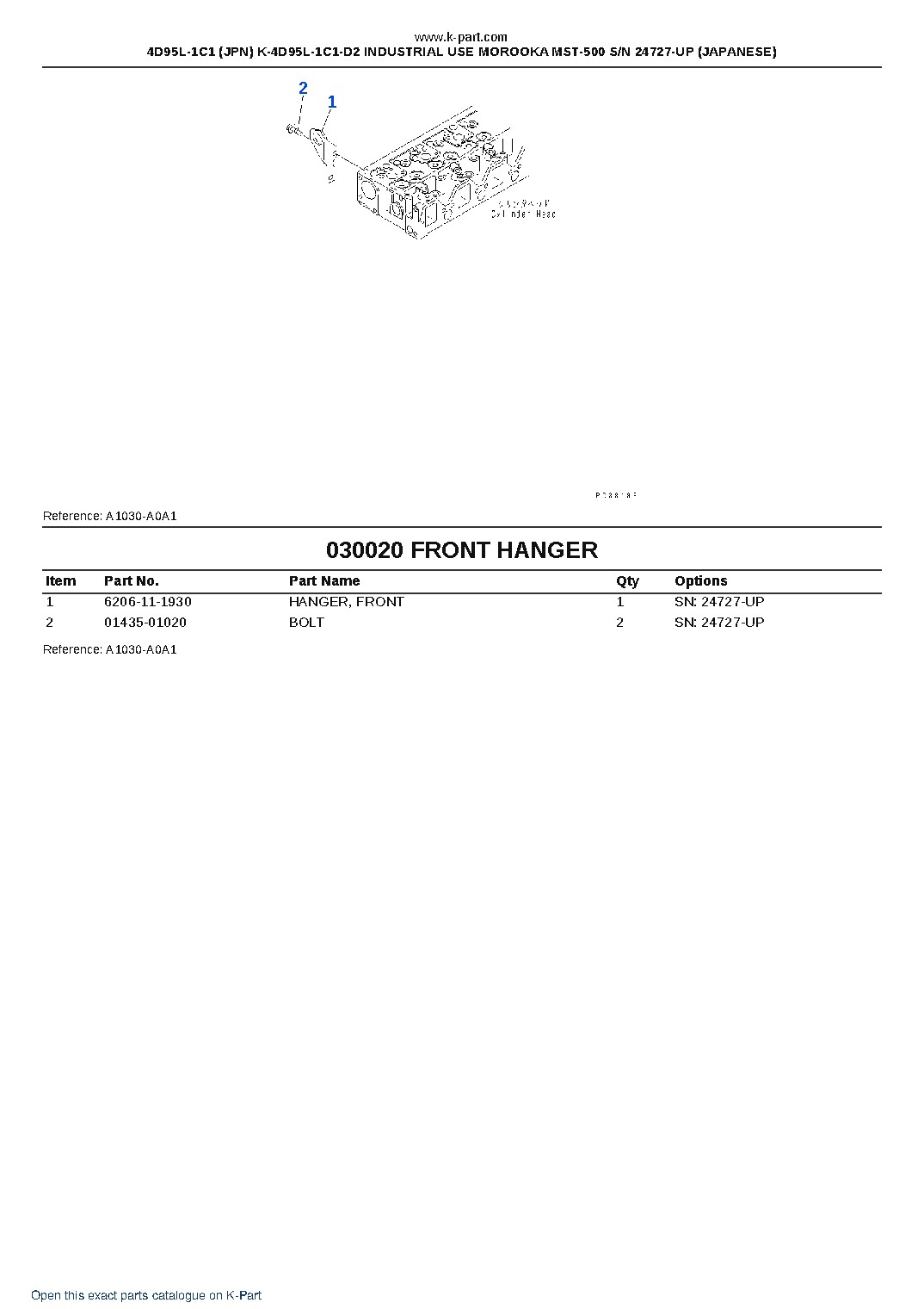 4D95L-1C1 (JPN) K-4D95L-1C1-D2 INDUSTRIAL USE MOROOKA MST-500 S/N 24727-UP (JAPANESE) – sample page 3 4D95L-1C1 (JPN) K-4D95L-1C1-D2 INDUSTRIAL USE MOROOKA MST-500 S/N 24727-UP (JAPANESE) – sample page 3