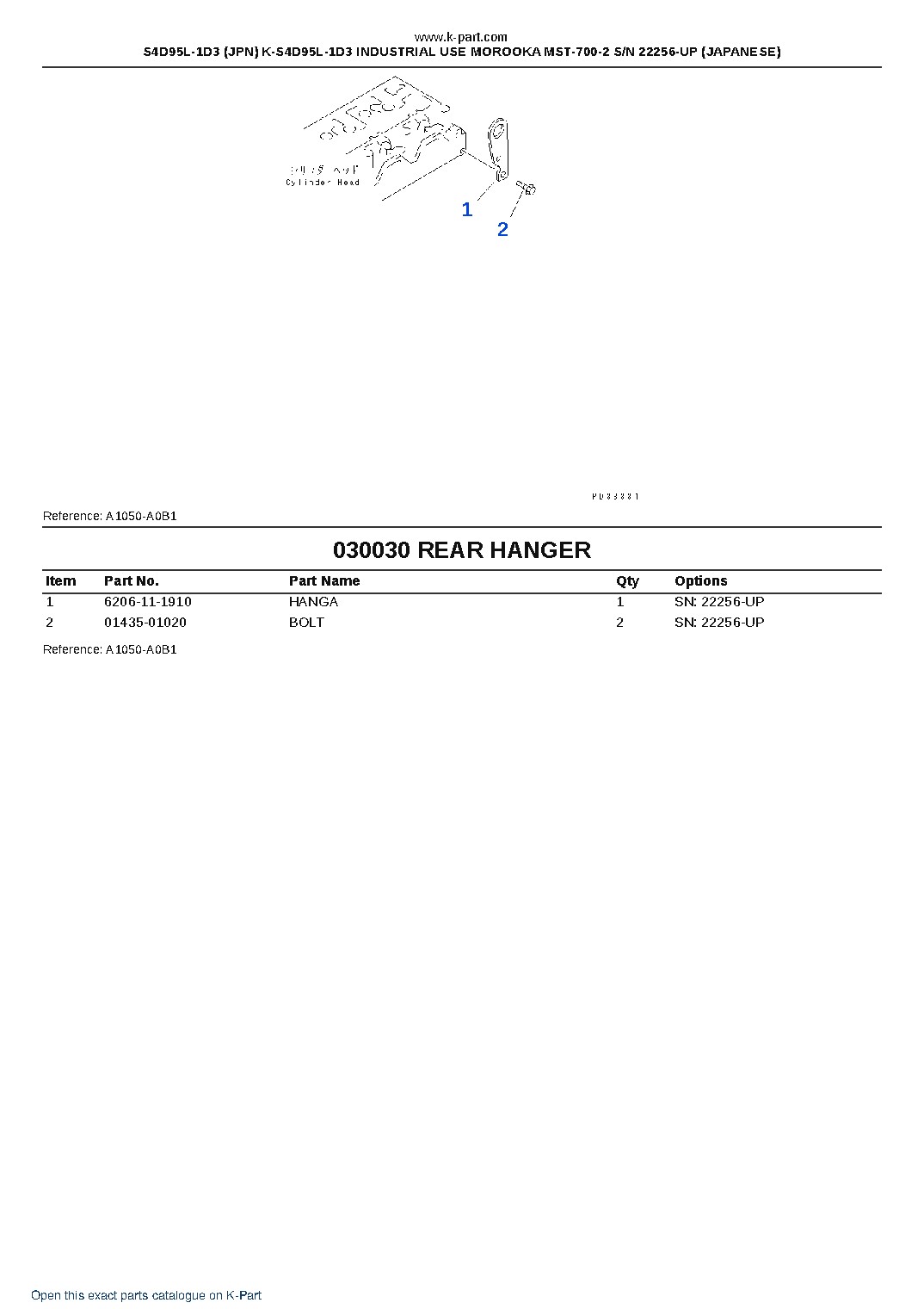 S4D95L-1D3 (JPN) K-S4D95L-1D3 INDUSTRIAL USE MOROOKA MST-700-2 S/N 22256-UP (JAPANESE) – sample page 3 S4D95L-1D3 (JPN) K-S4D95L-1D3 INDUSTRIAL USE MOROOKA MST-700-2 S/N 22256-UP (JAPANESE) – sample page 3