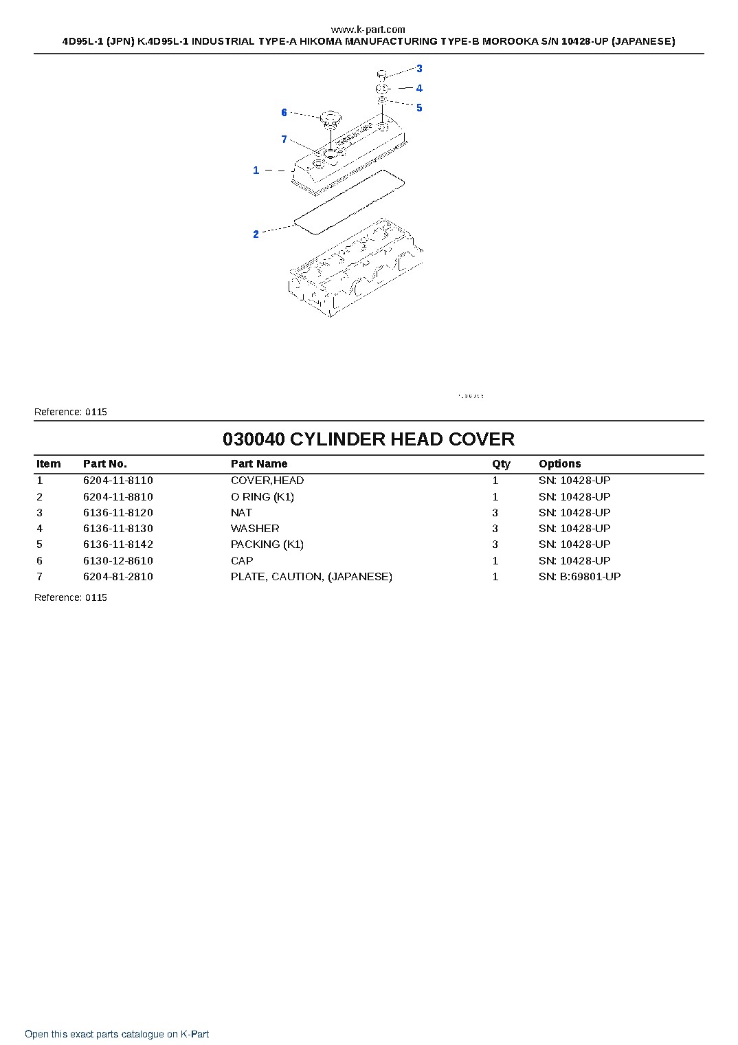 4D95L-1 (JPN) K.4D95L-1 INDUSTRIAL TYPE-A HIKOMA MANUFACTURING TYPE-B MOROOKA S/N 10428-UP (JAPANESE) – sample page 5 4D95L-1 (JPN) K.4D95L-1 INDUSTRIAL TYPE-A HIKOMA MANUFACTURING TYPE-B MOROOKA S/N 10428-UP (JAPANESE) – sample page 5