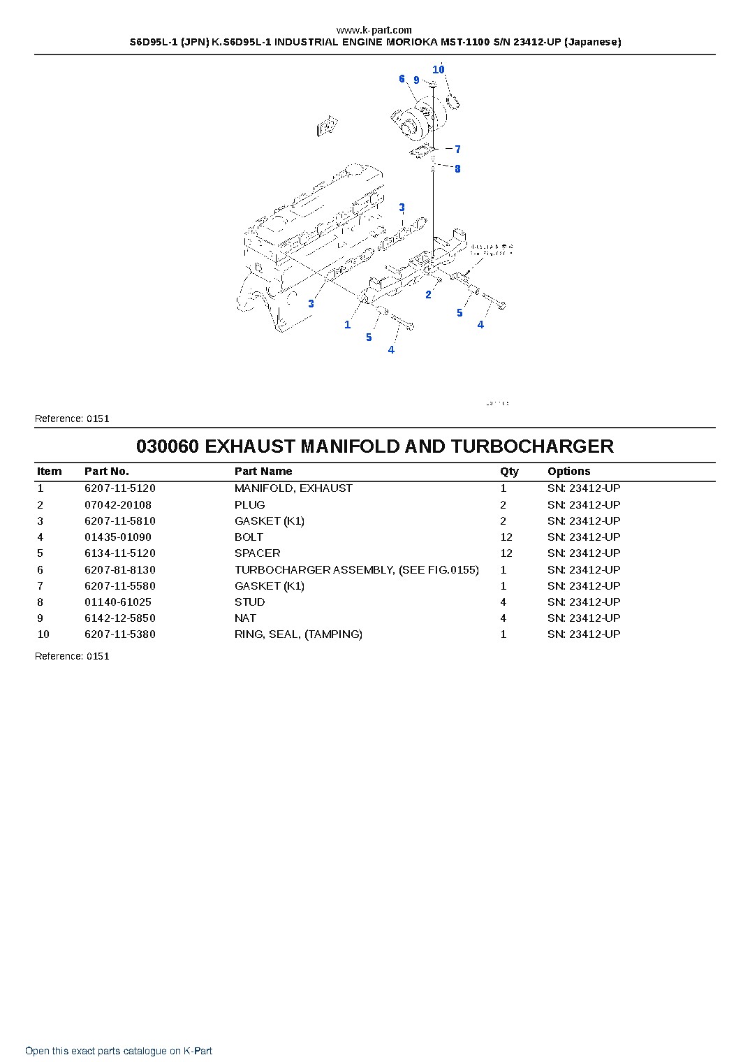 S6D95L-1 (JPN) K.S6D95L-1 INDUSTRIAL ENGINE MORIOKA MST-1100 S/N 23412-UP (Japanese) – sample page 7