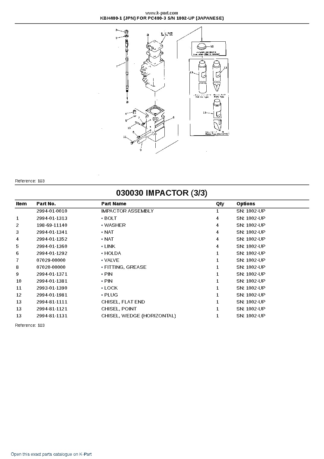 KBH400-1 (JPN) FOR PC400-3 S/N 1002-UP (JAPANESE) – sample page 4 KBH400-1 (JPN) FOR PC400-3 S/N 1002-UP (JAPANESE) – sample page 4