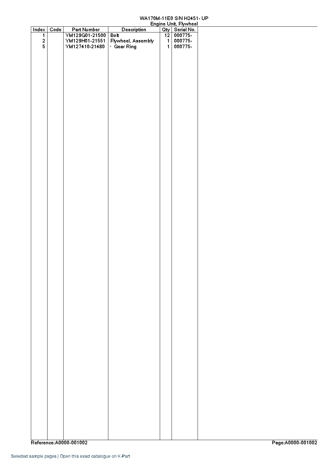WA170M-11E0 S/N H2451- UP – sample page 4 WA170M-11E0 S/N H2451- UP – sample page 4