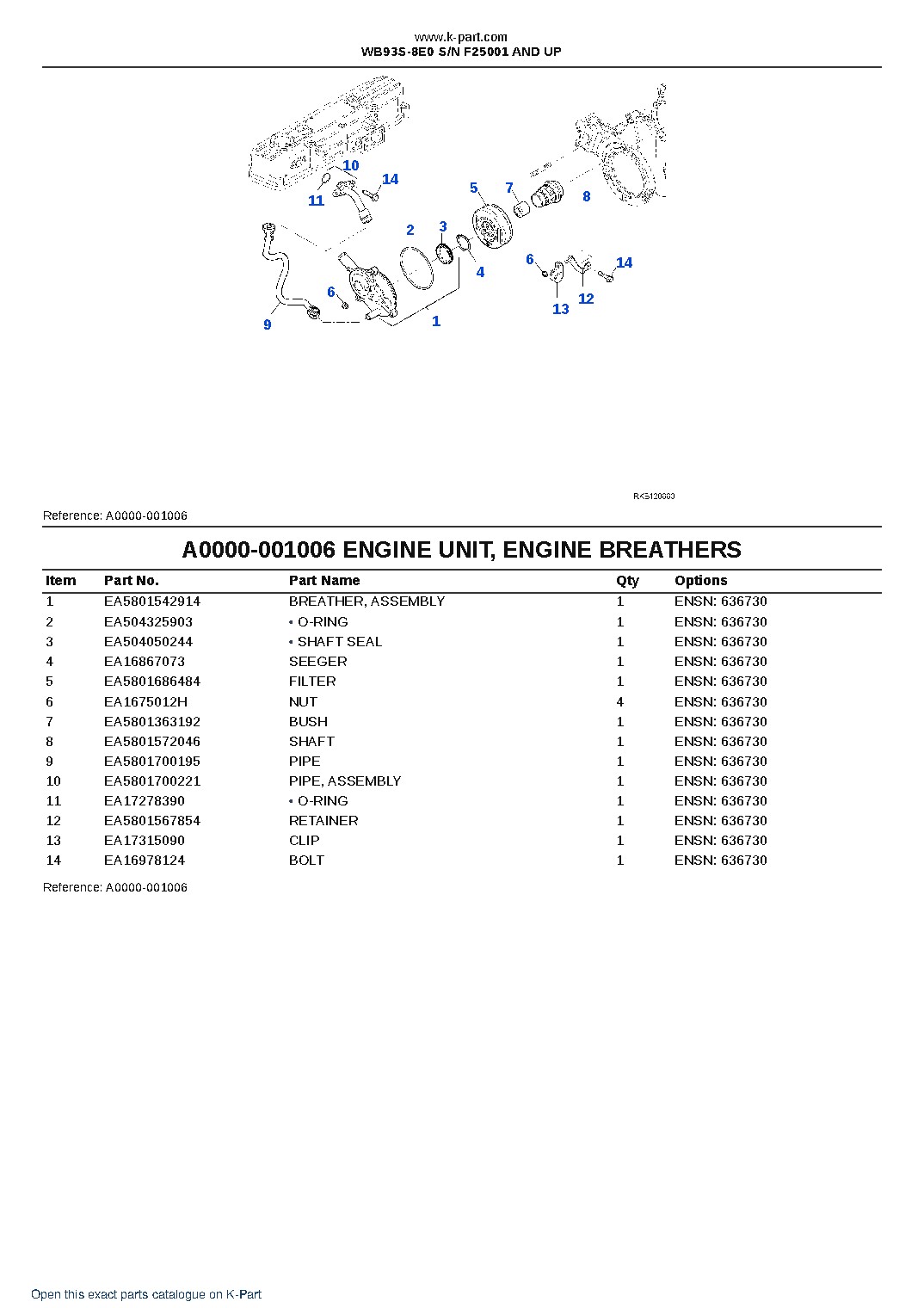 WB93S-8E0 S/N F25001 AND UP – sample page 6 WB93S-8E0 S/N F25001 AND UP – sample page 6