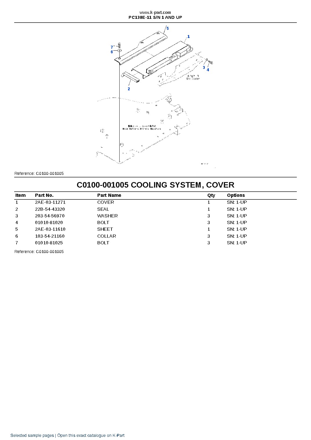 PC138E-11 S/N 1 AND UP – sample page 7 PC138E-11 S/N 1 AND UP – sample page 7