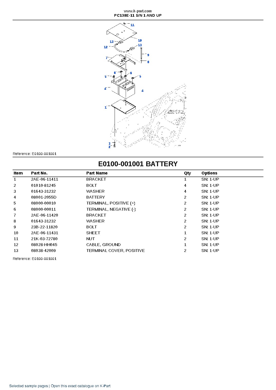 PC138E-11 S/N 1 AND UP – sample page 8 PC138E-11 S/N 1 AND UP – sample page 8