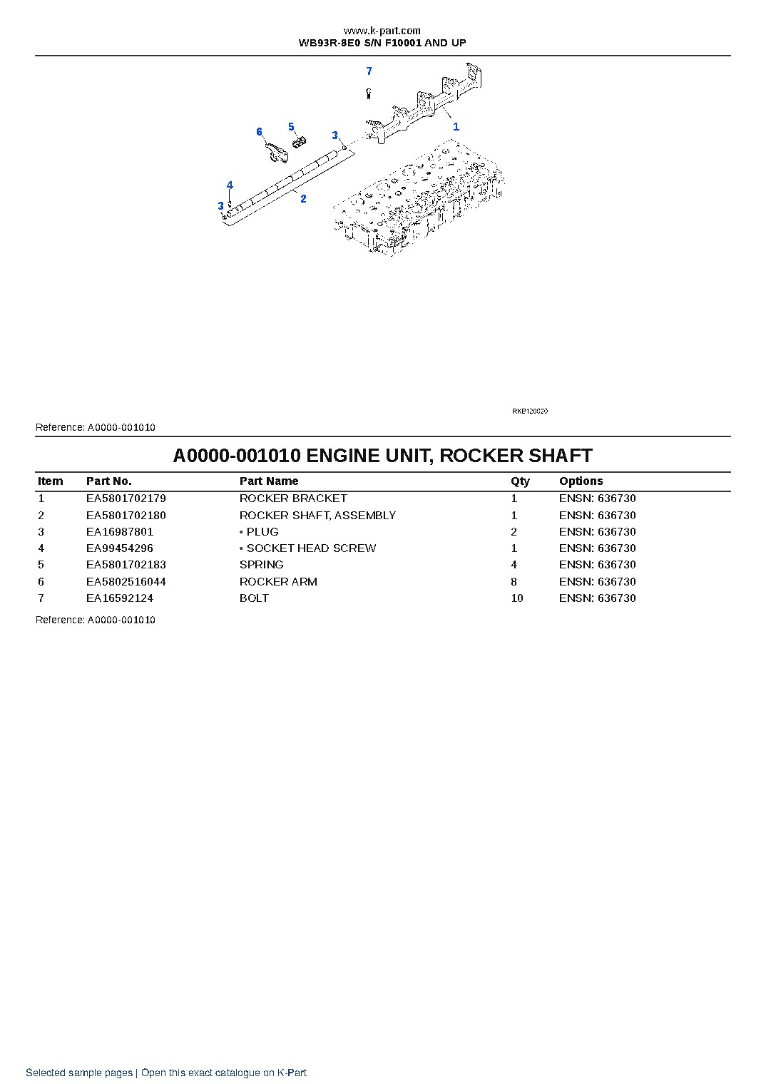 WB93R-8E0 S/N F10001 AND UP – sample page 10 WB93R-8E0 S/N F10001 AND UP – sample page 10