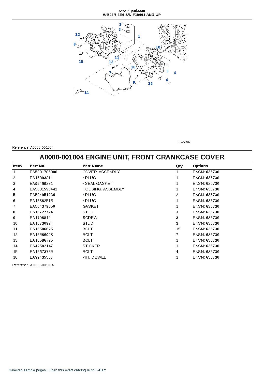 WB93R-8E0 S/N F10001 AND UP – sample page 4 WB93R-8E0 S/N F10001 AND UP – sample page 4