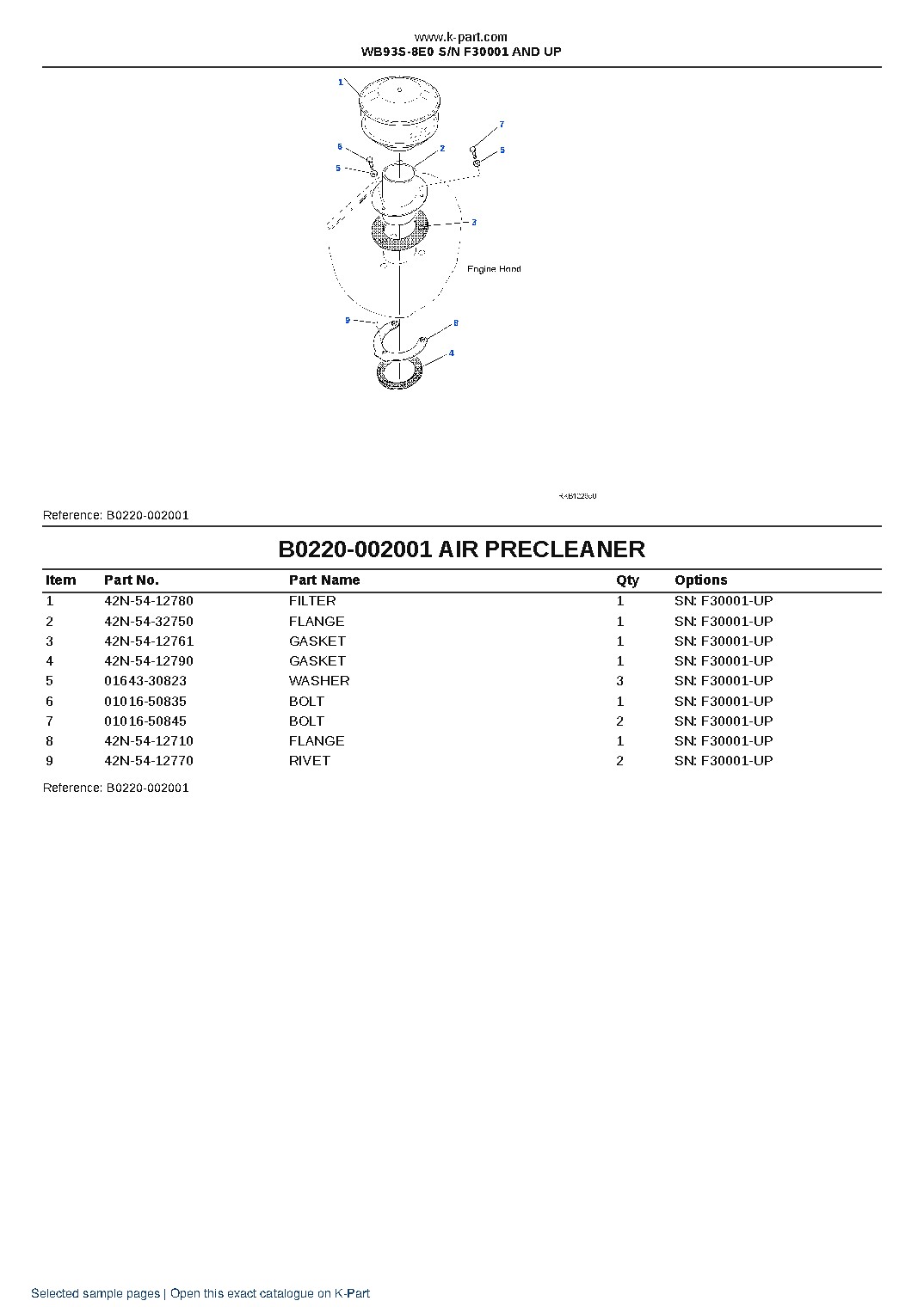 WB93S-8E0 S/N F30001 AND UP – sample page 5 WB93S-8E0 S/N F30001 AND UP – sample page 5