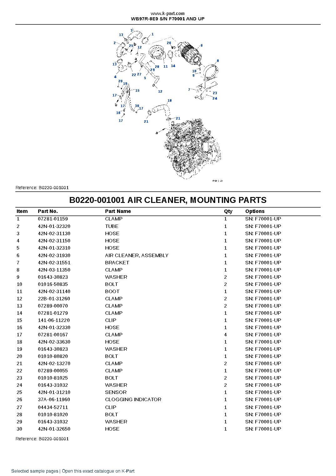 WB97R-8E0 S/N F70001 AND UP – sample page 3 WB97R-8E0 S/N F70001 AND UP – sample page 3