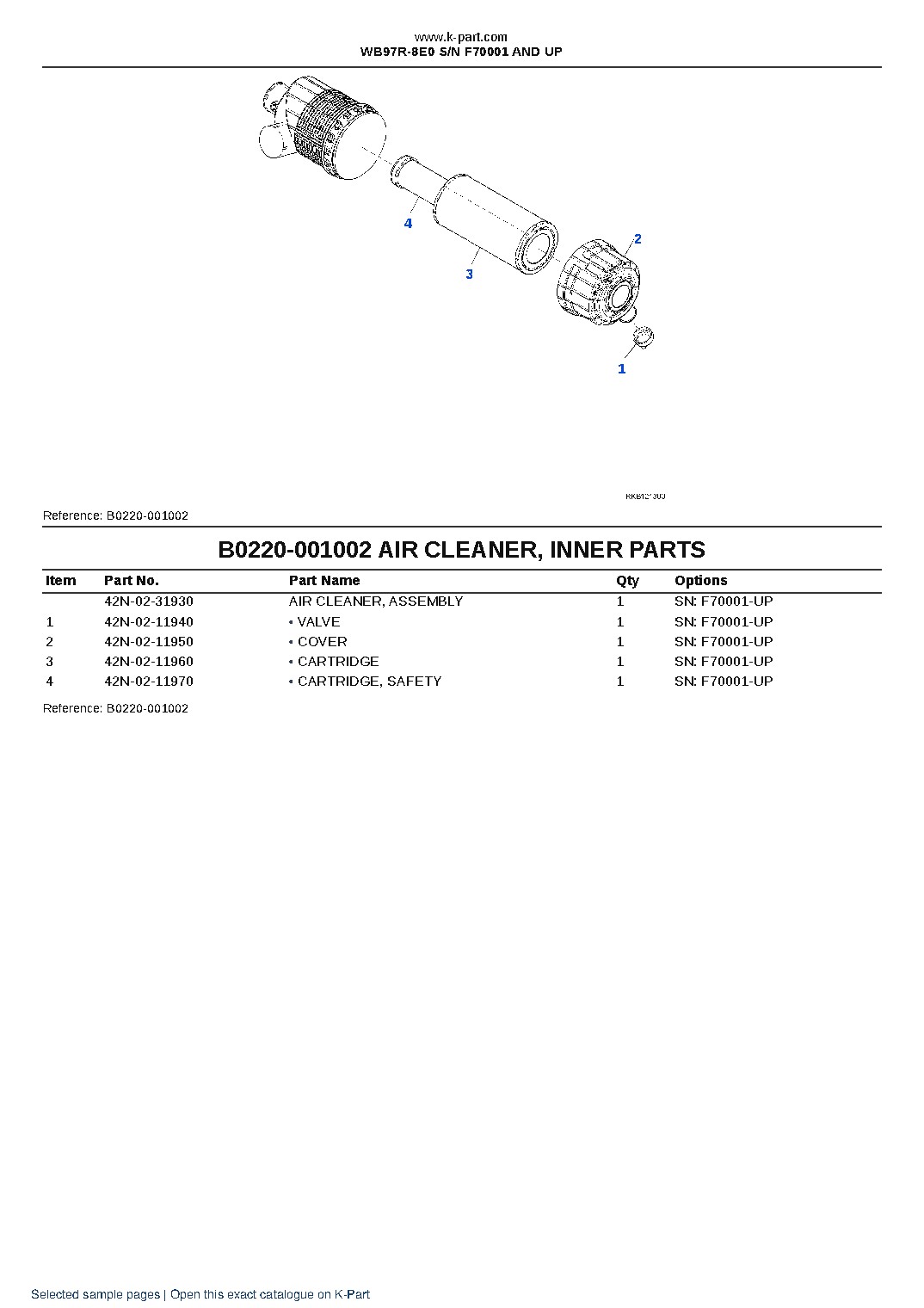 WB97R-8E0 S/N F70001 AND UP – sample page 4 WB97R-8E0 S/N F70001 AND UP – sample page 4