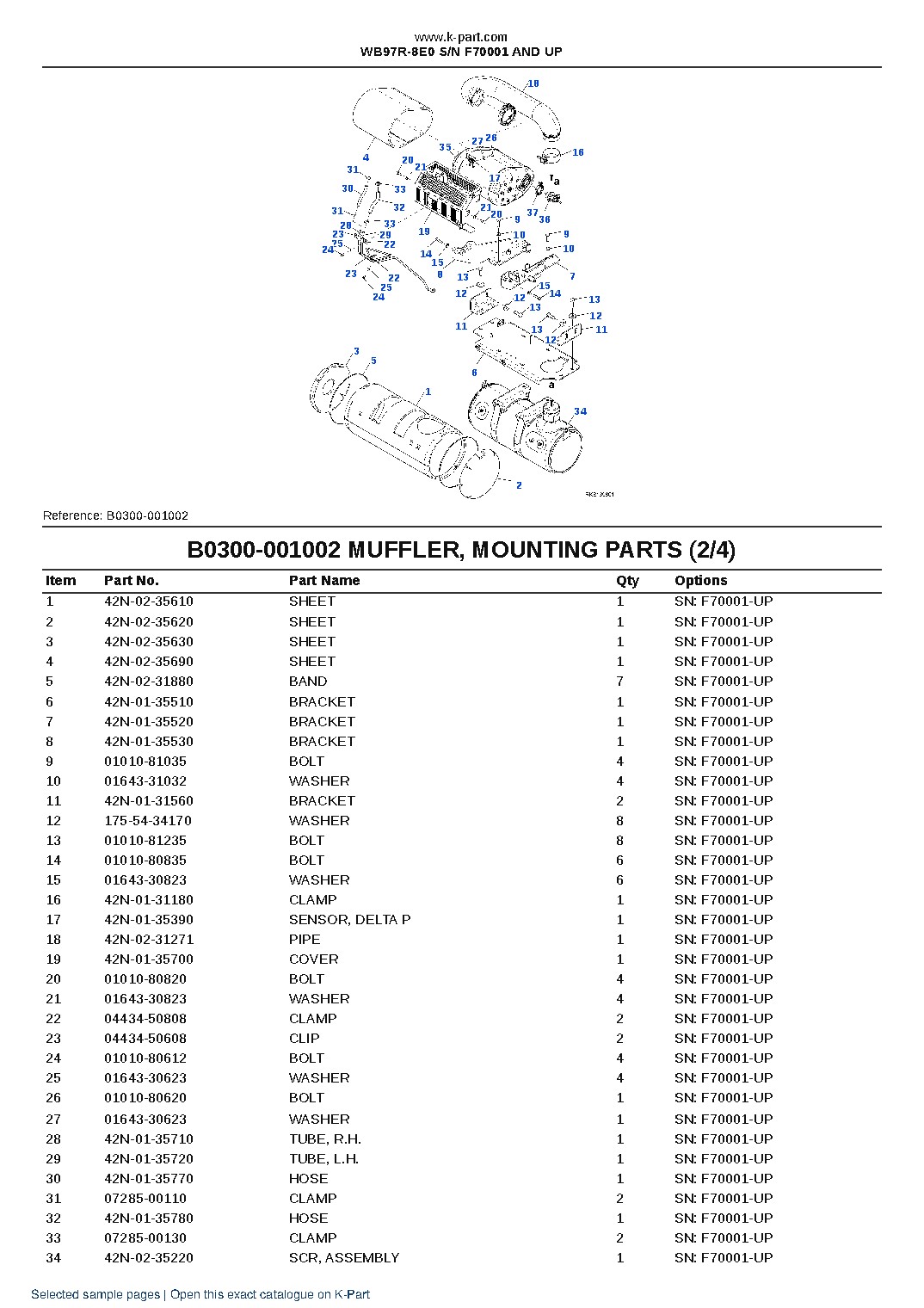 WB97R-8E0 S/N F70001 AND UP – sample page 8 WB97R-8E0 S/N F70001 AND UP – sample page 8