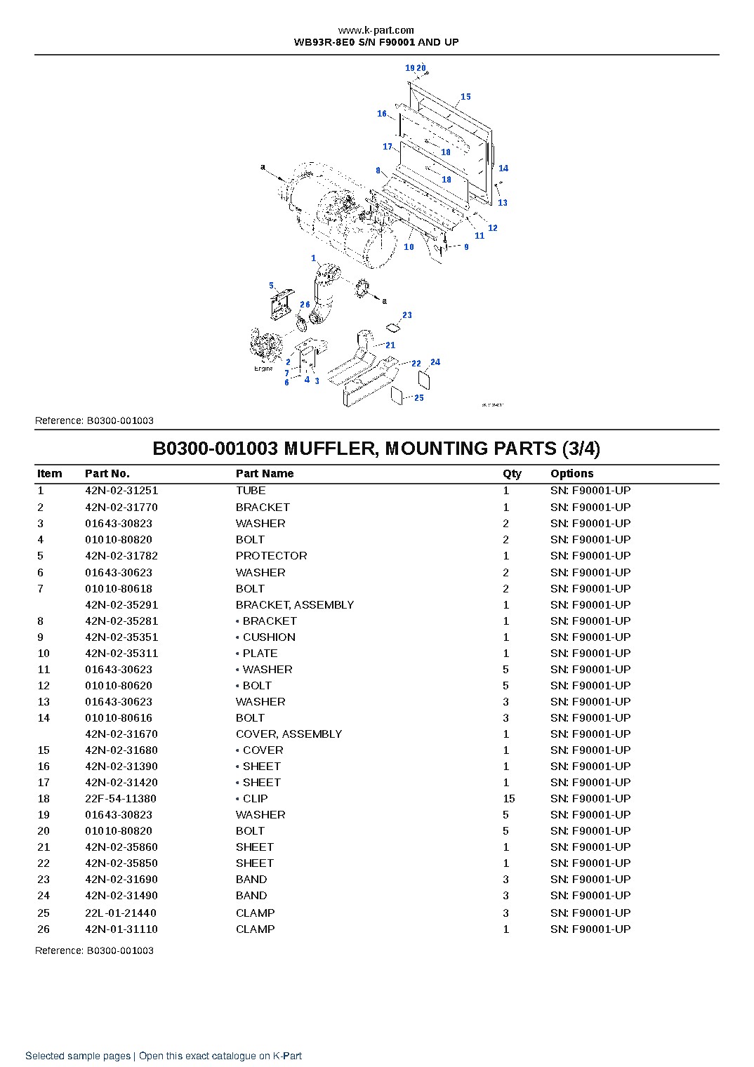 WB93R-8E0 S/N F90001 AND UP – sample page 10 WB93R-8E0 S/N F90001 AND UP – sample page 10