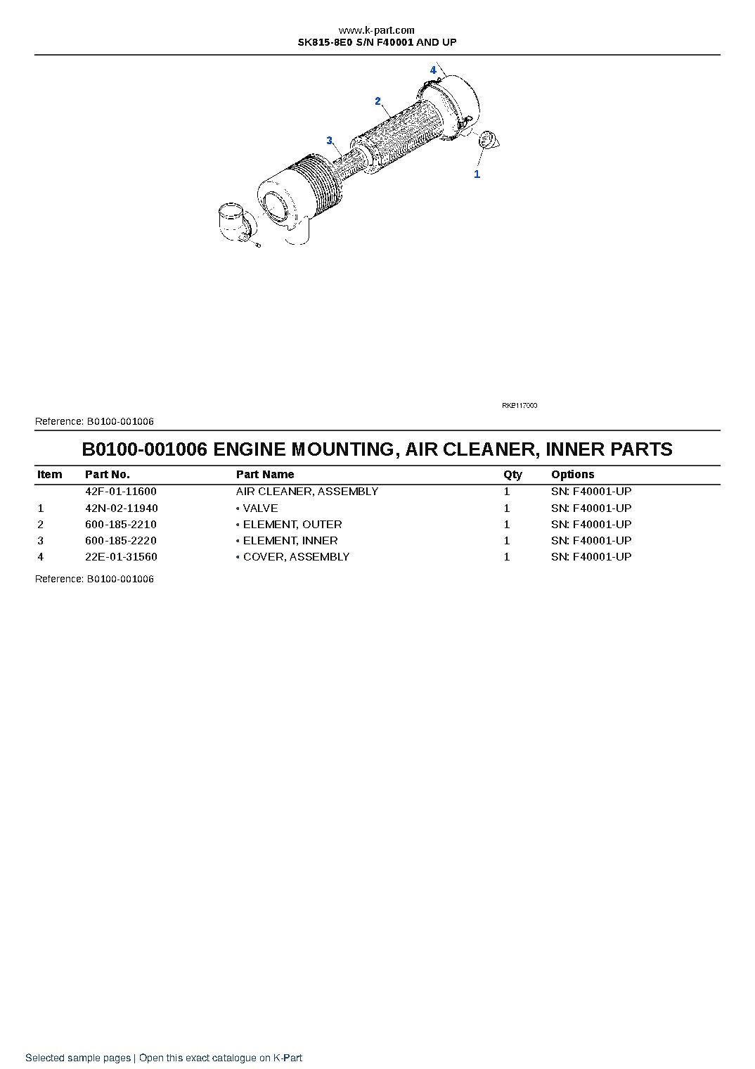 SK815-8E0 S/N F40001 AND UP – sample page 8 SK815-8E0 S/N F40001 AND UP – sample page 8