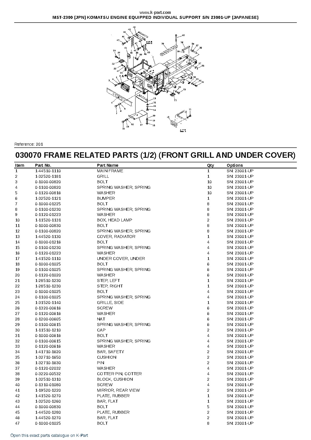 MST-2300 (JPN) KOMATSU ENGINE EQUIPPED INDIVIDUAL SUPPORT S/N 23001-UP (JAPANESE) – sample page 8